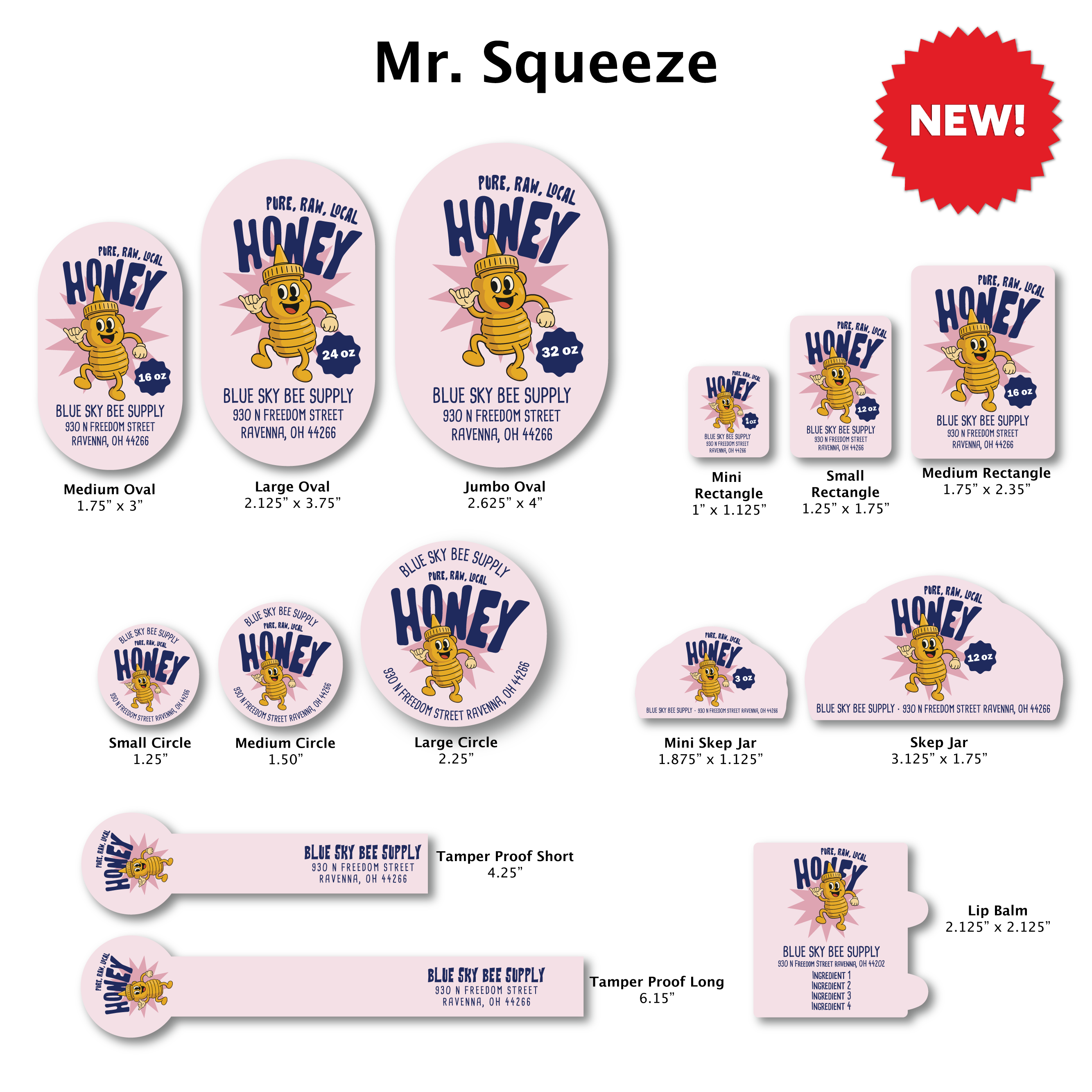 Mr Squeeze - Customizable Label Design – Blue Sky Bee Supply