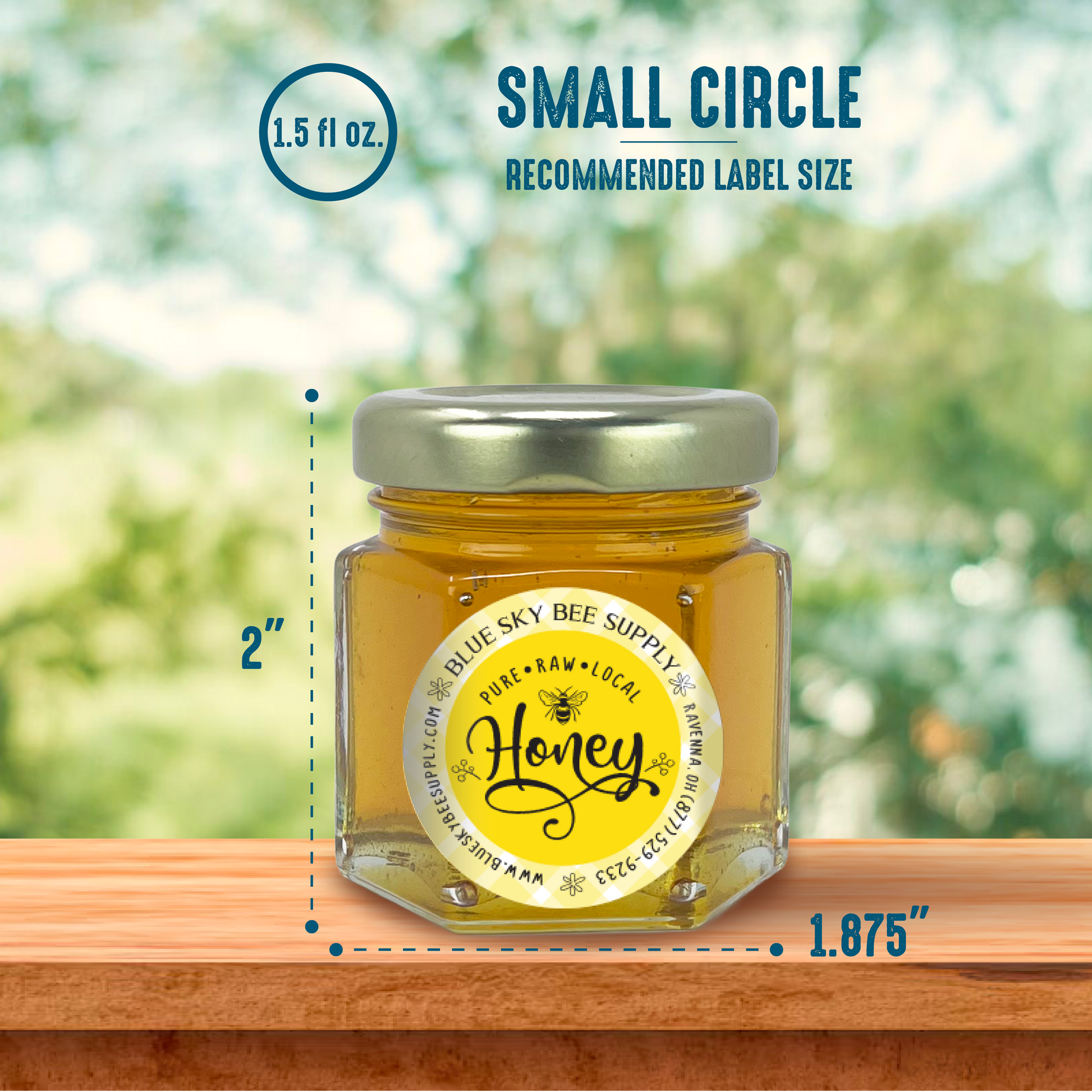 1.5 fluid oz. (45 ml) Glass Hex (24/case w/43mm LUG lids) [HEX15]