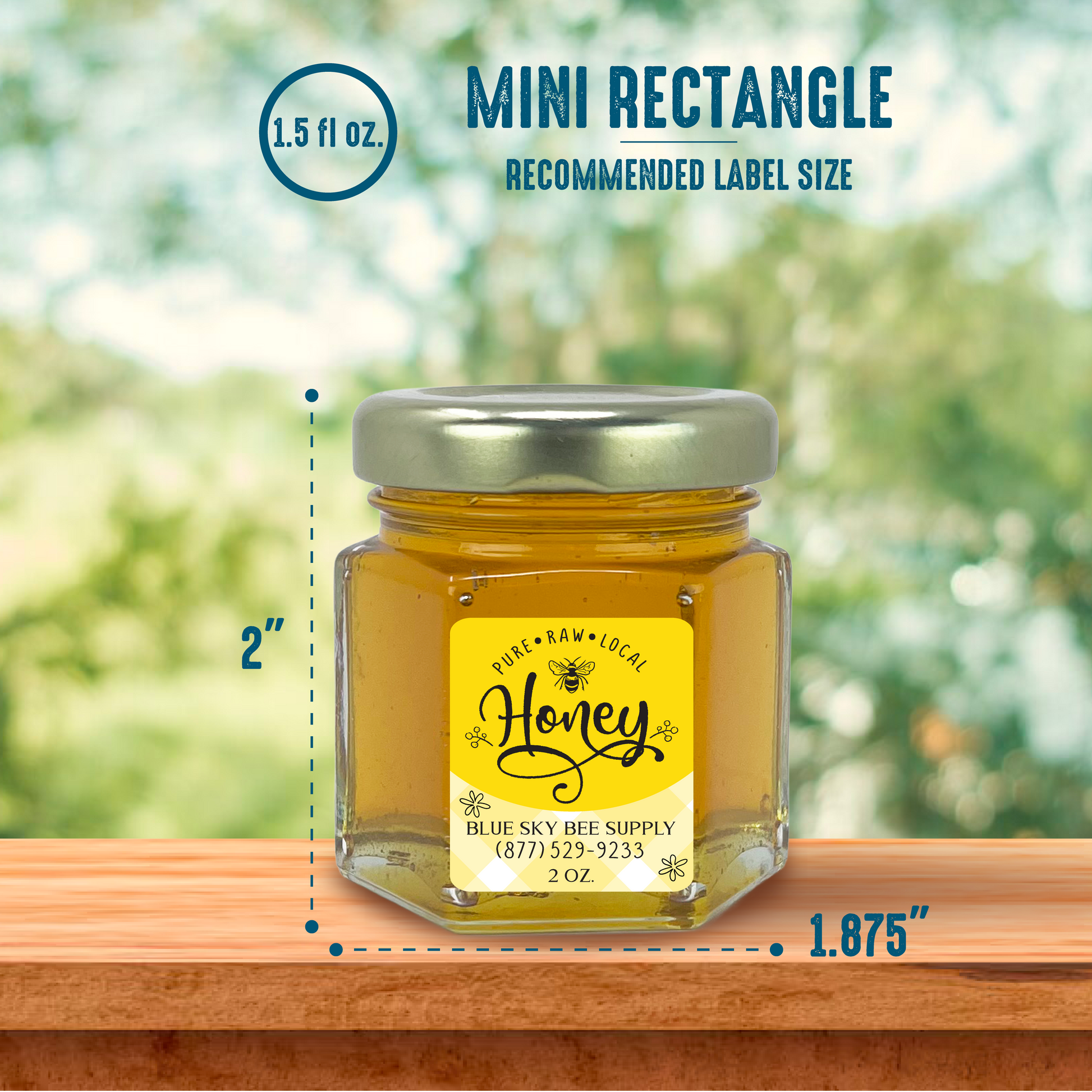 1.5 fluid oz. (45 ml) Glass Hex (24/case w/43mm LUG lids) [HEX15]