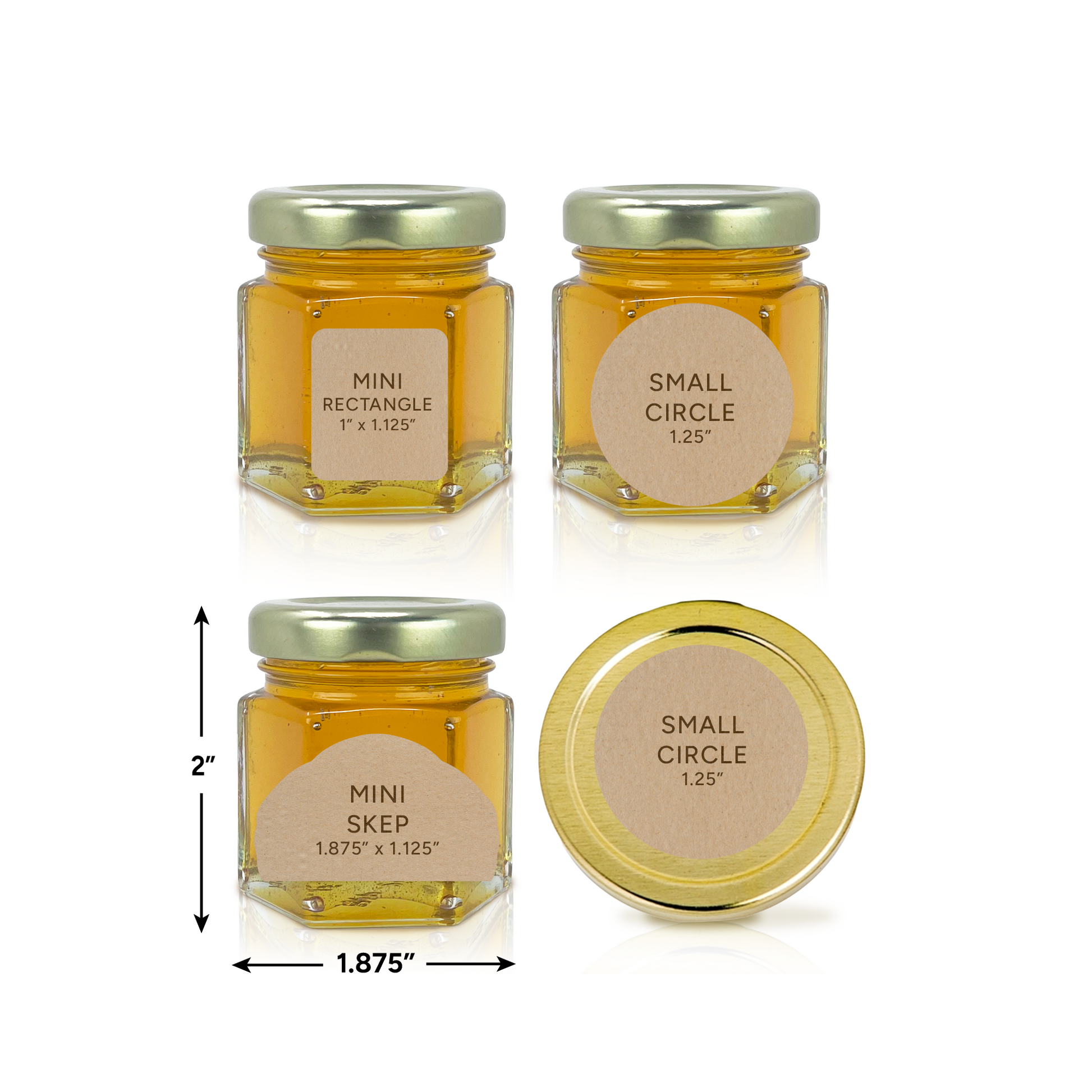1.5 fluid oz. (45 ml) Glass Hex (24/case w/43mm LUG lids) [HEX15]