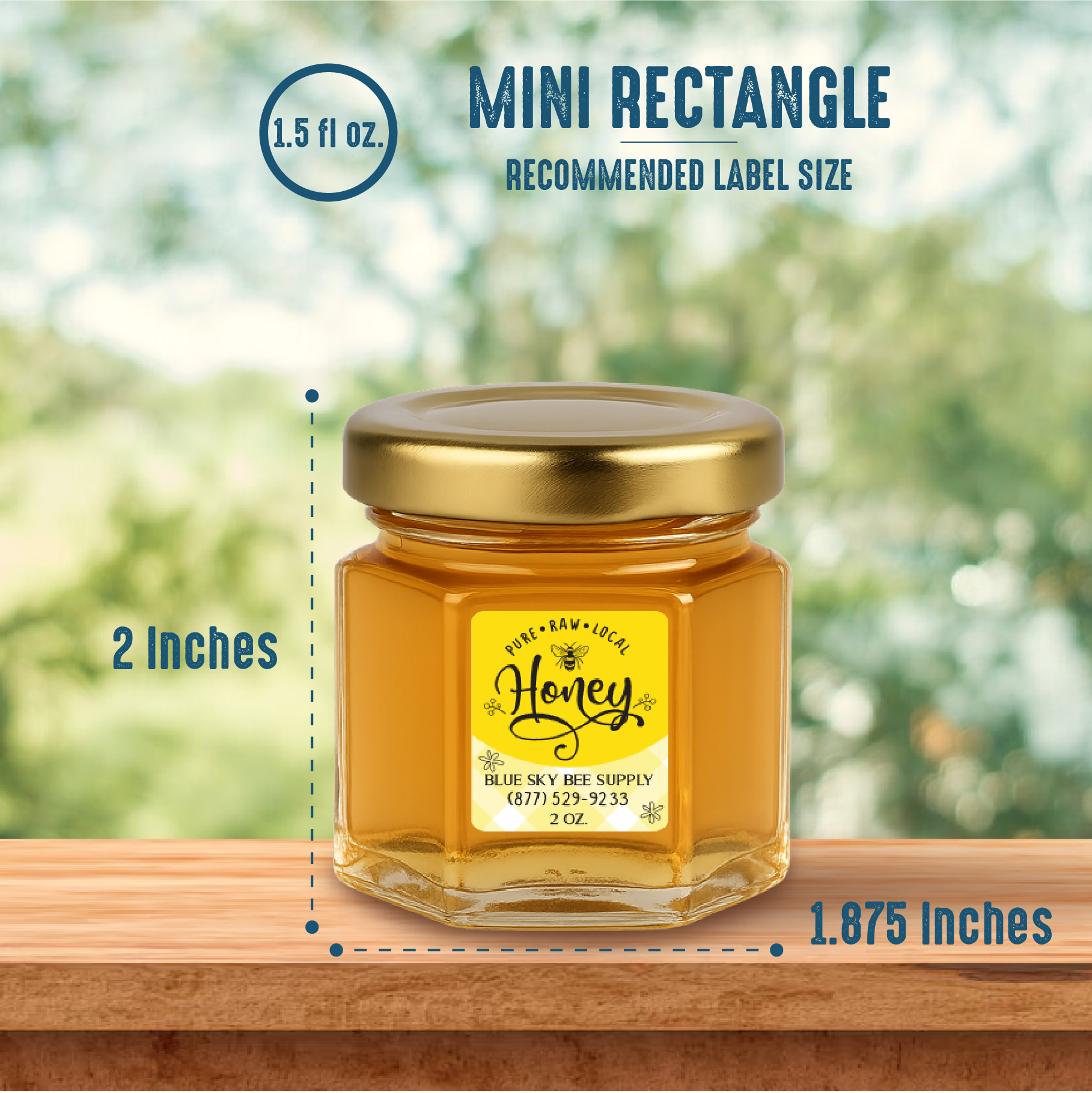 1.5 fluid oz. (45 ml) Glass Hex (24/case w/43mm LUG lids) [HEX15]