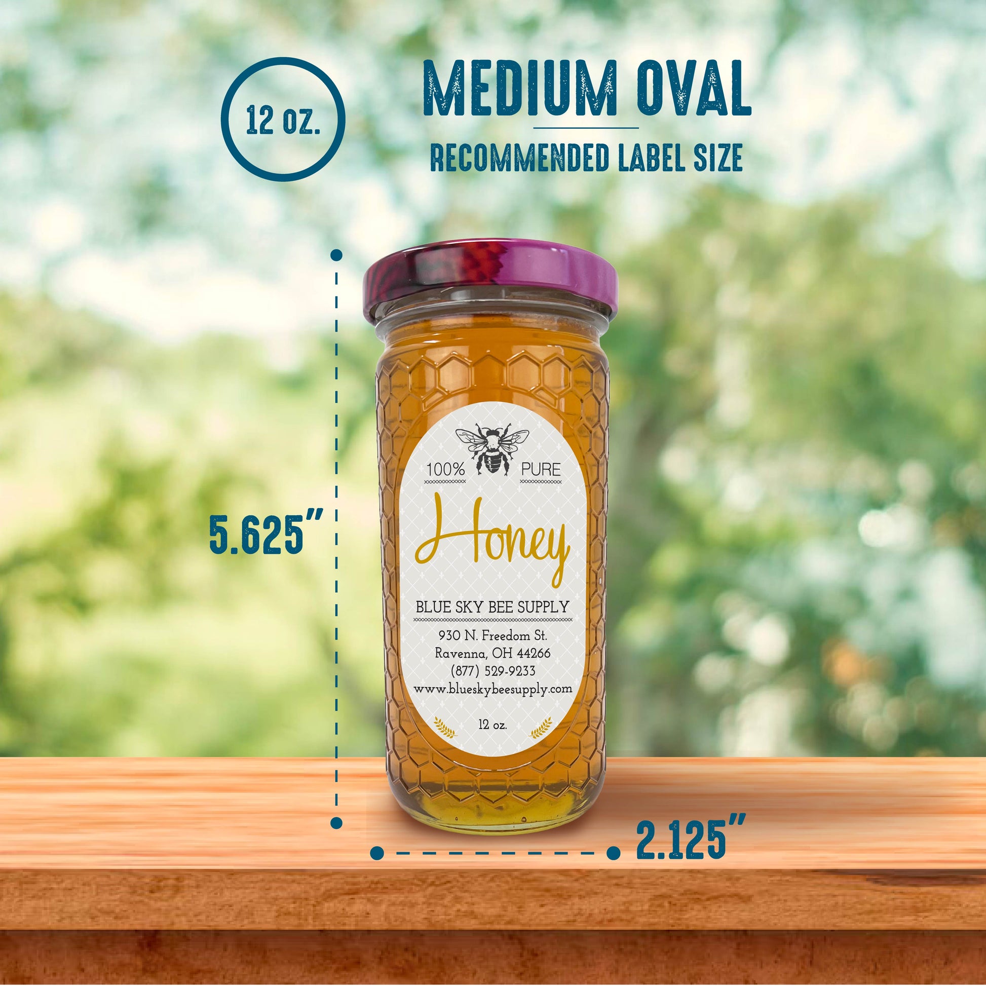 12 oz. wt. Glass Cylinder with hex cell embossing (12/case w/58mm LUG lids) [CH-12]