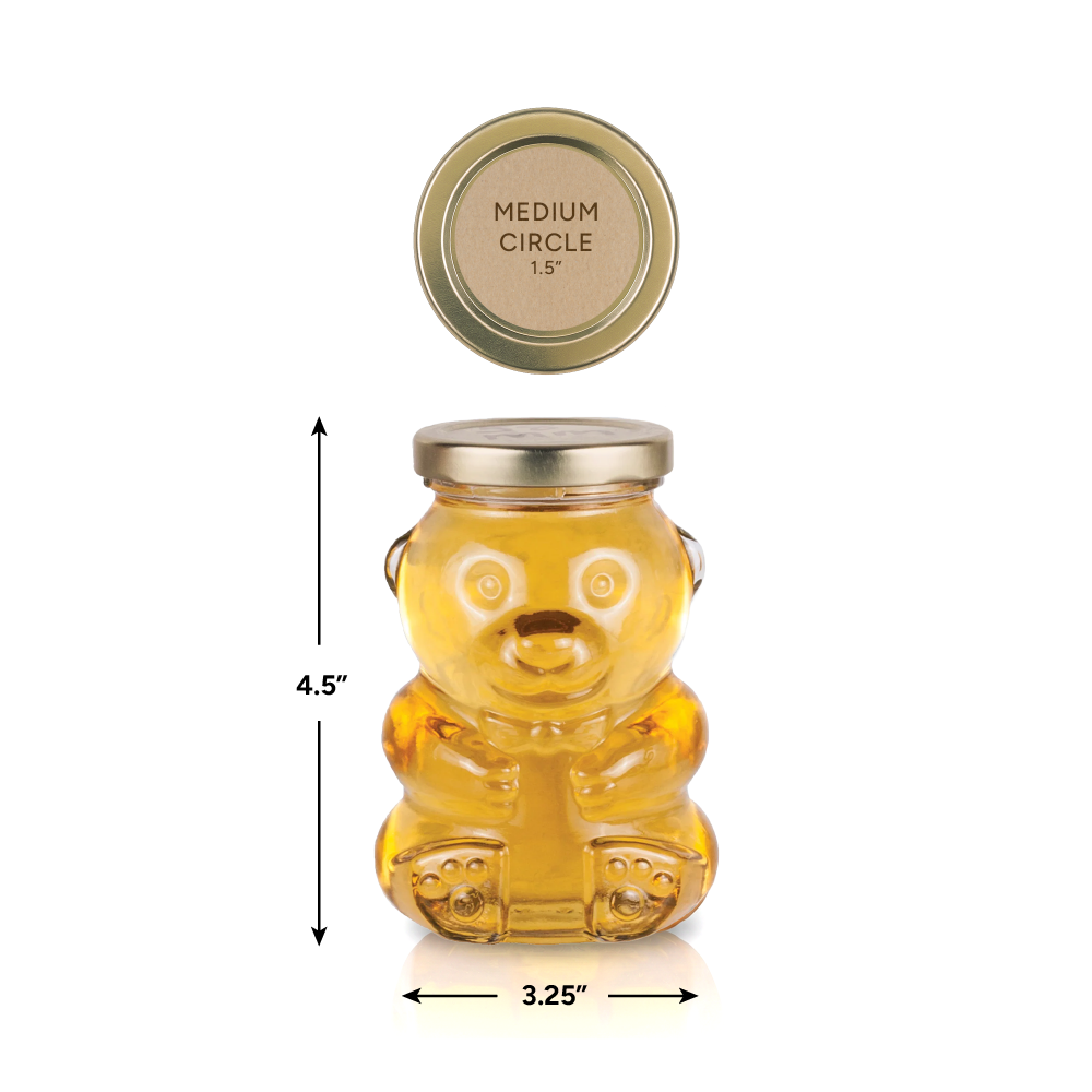 12 oz. wt. Glass Bears (265 ml) (12 ct case w/58mm LUG lids) [GB-12]