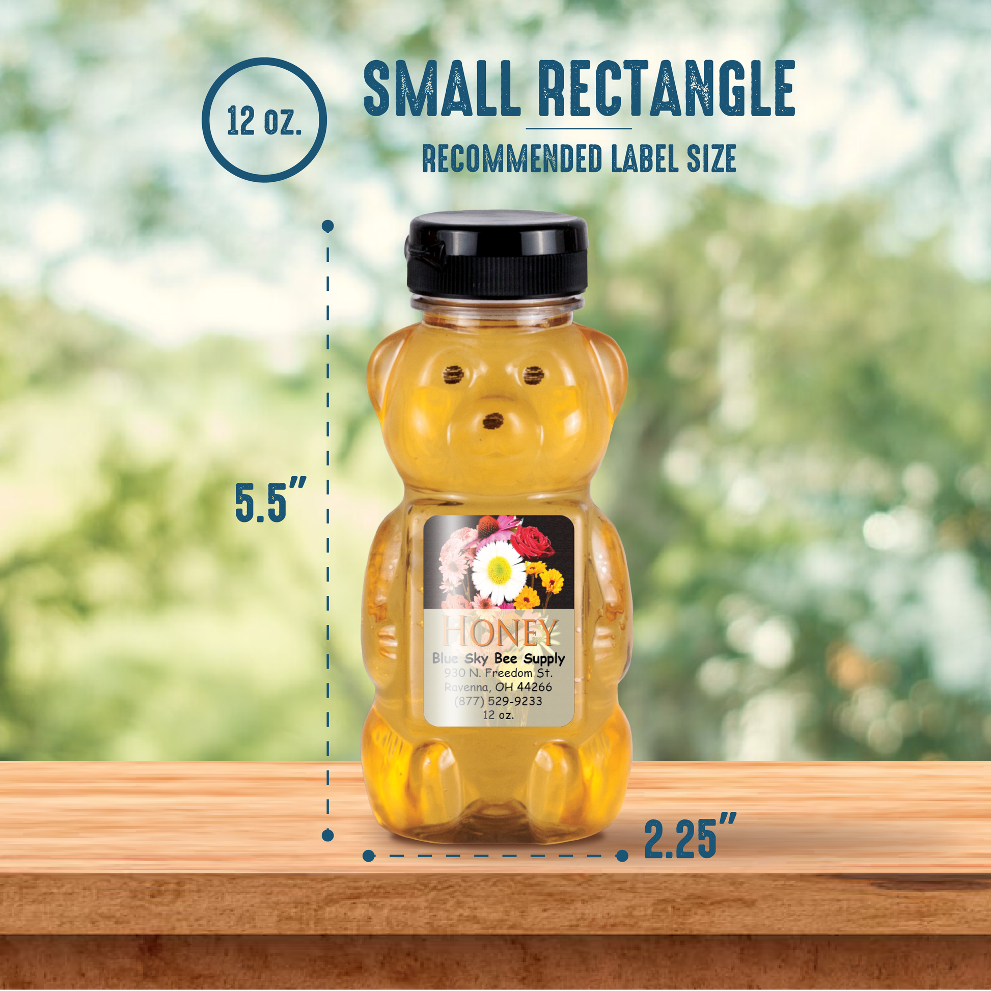 12 oz. wt. Plastic Panel BEARS (case of 400/no caps) [PBRN-12]