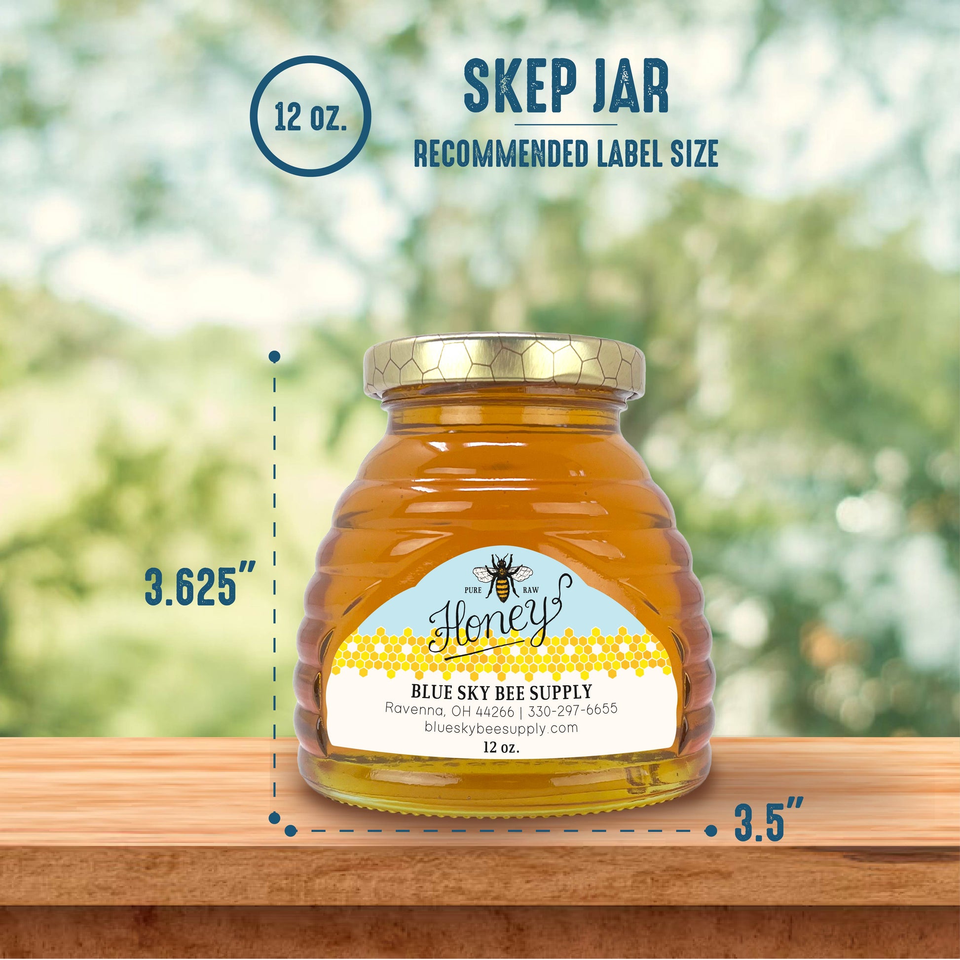 12 oz. wt. Glass Skep (hive) Jars Pallet of 130 cases of 12/NO Caps