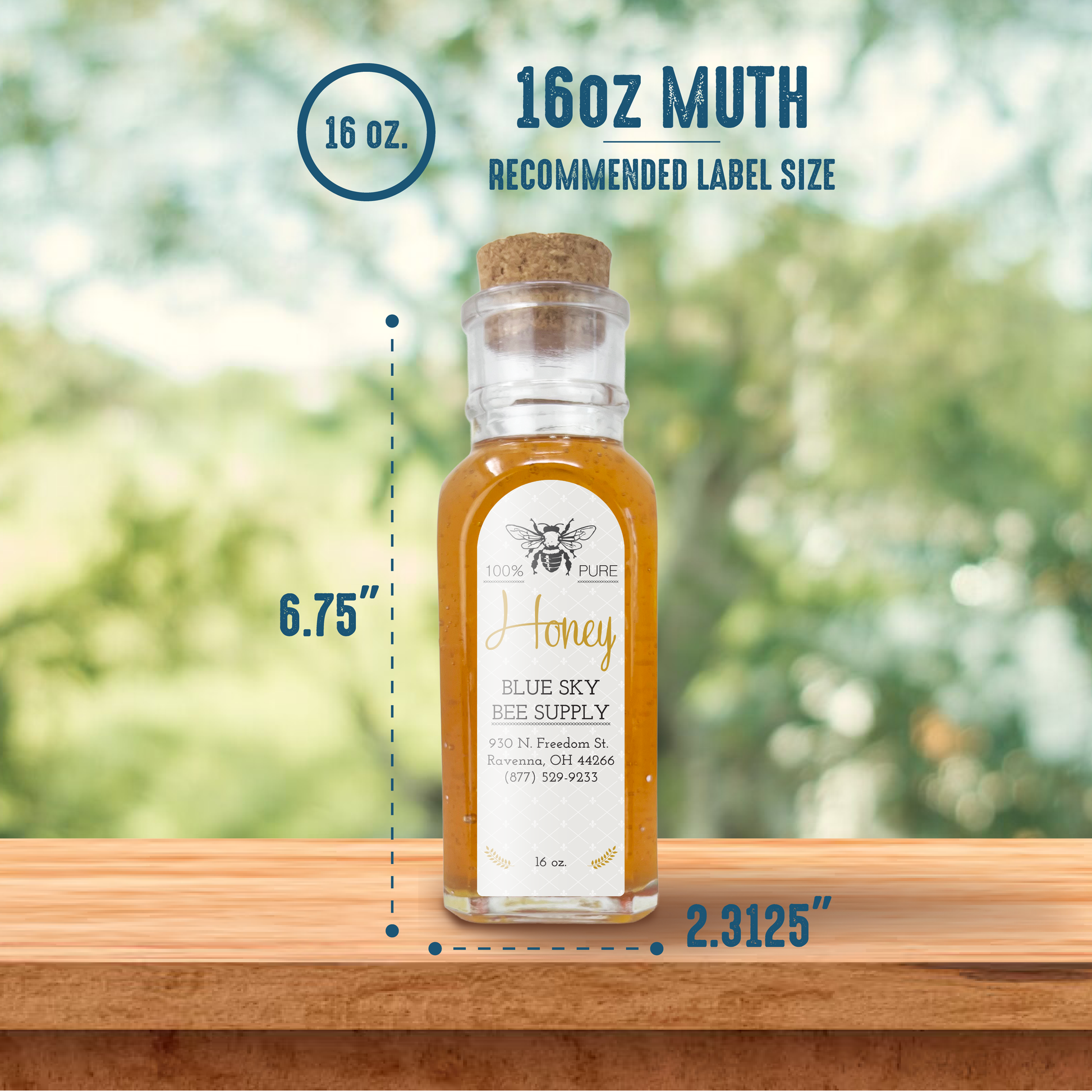 16 oz. wt. Muth Jars w/Corks (case of 12) [MUTH-16]