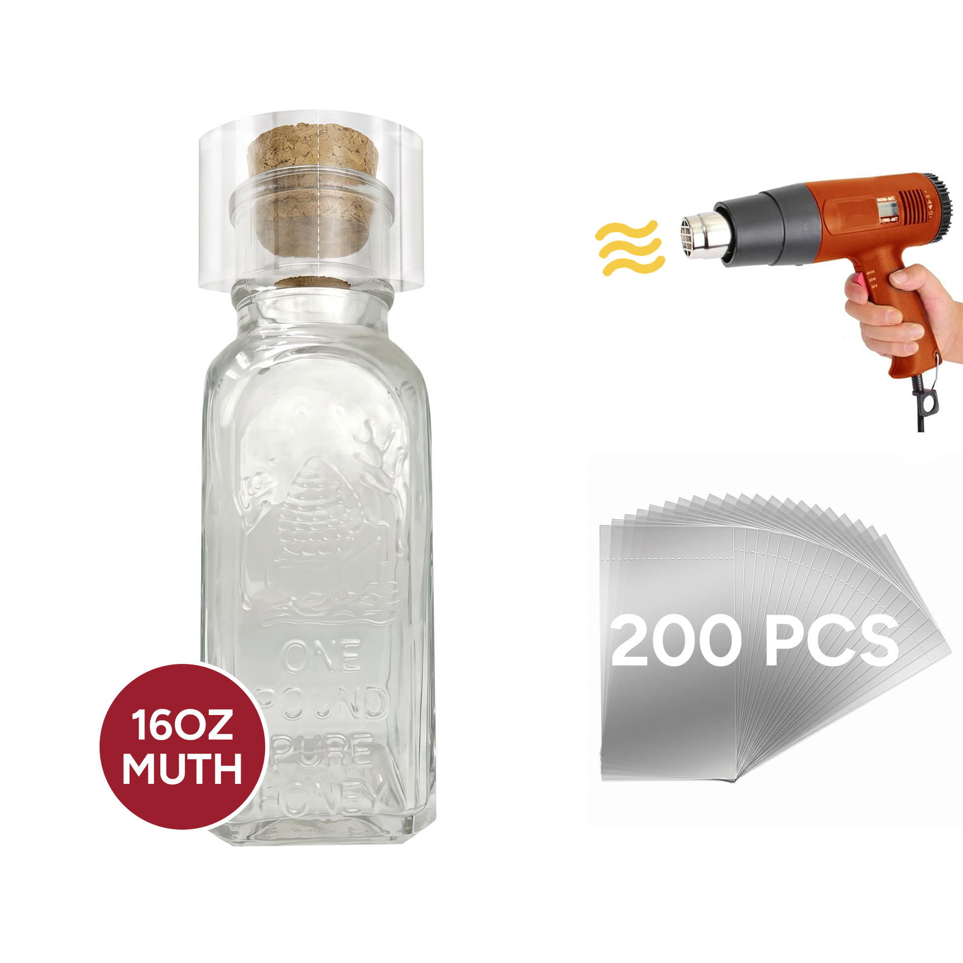 16 oz. Muth Shrink Bands (pack of 200) [A16MJ]