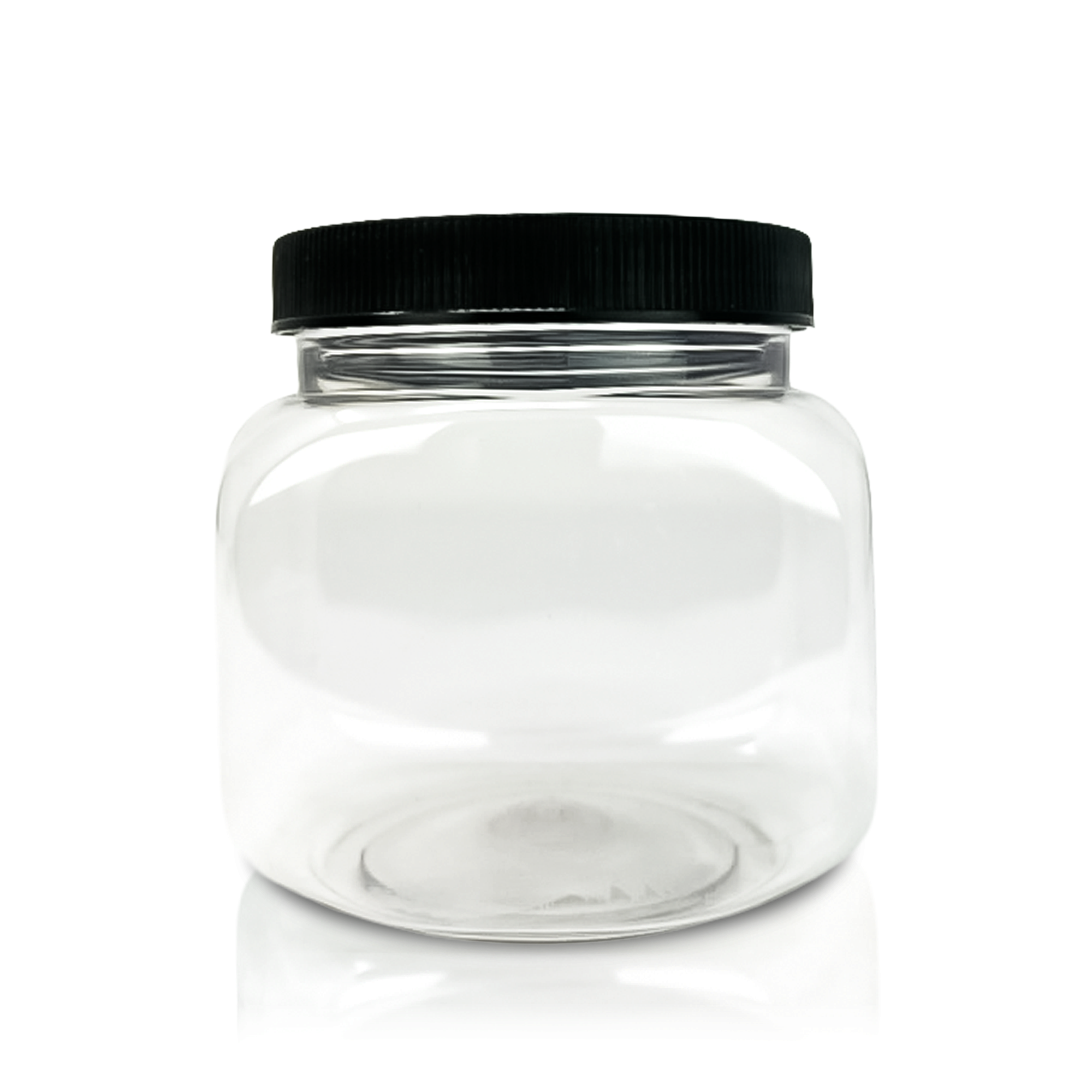 16 oz. wt. PET Plastic Square (case of 49 including black 70RM caps) [PSQ-16]