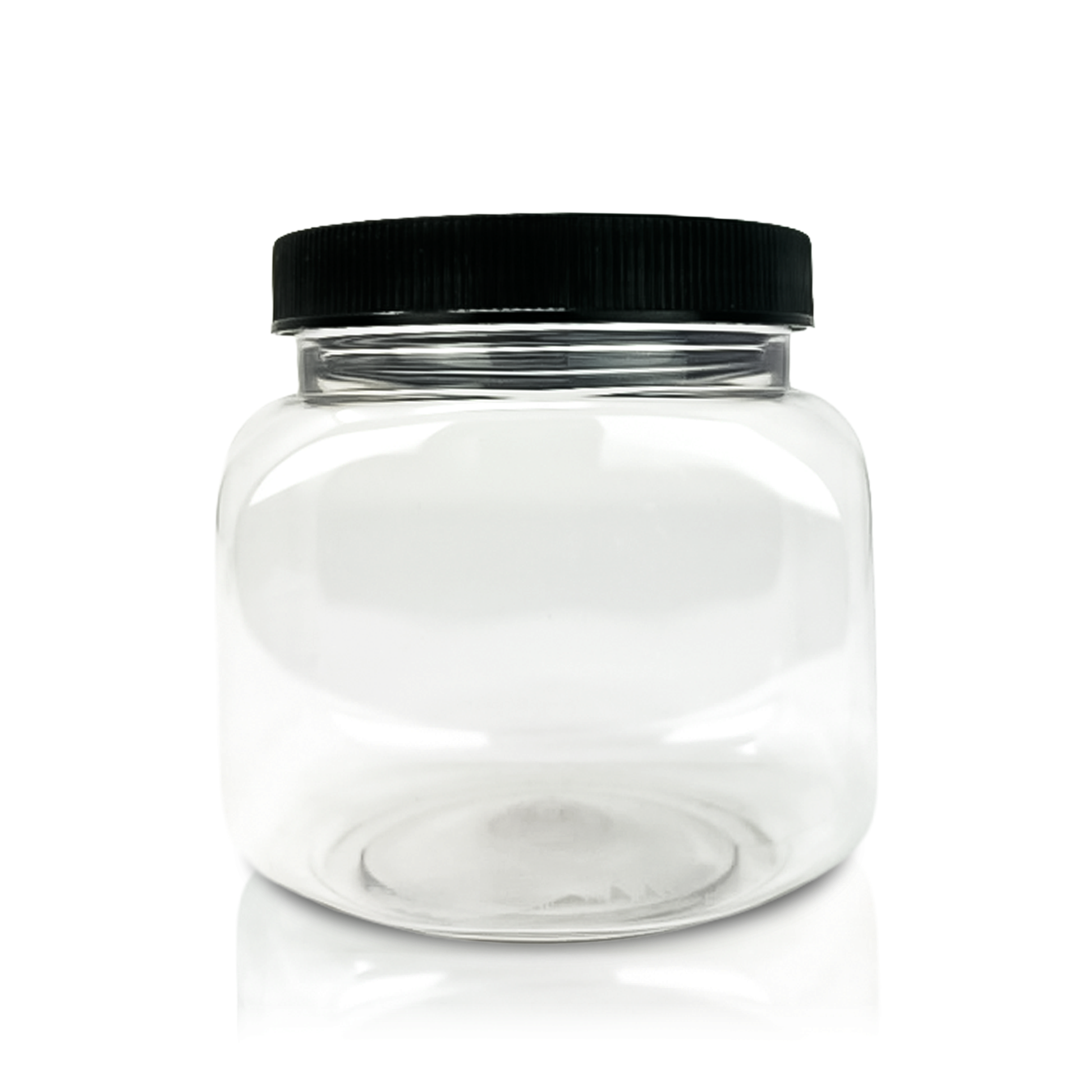 16 oz. wt. PET Plastic Square (case of 49 including black 70RM caps) [PSQ-16]