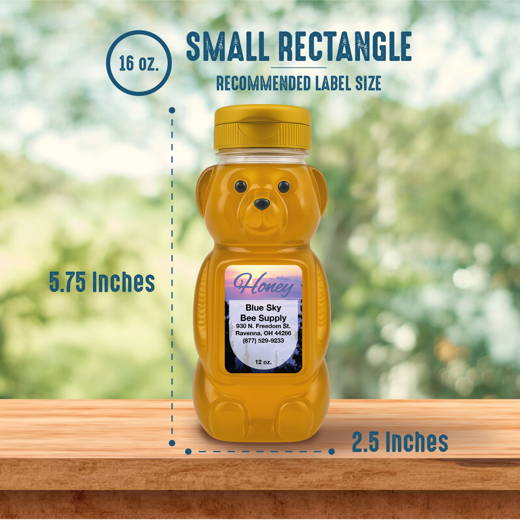 16 oz. wt. Plastic Panel Bears (case of 200/no caps) [PBR-16]