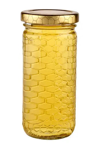 12 oz. wt. Glass Cylinder with hex cell embossing