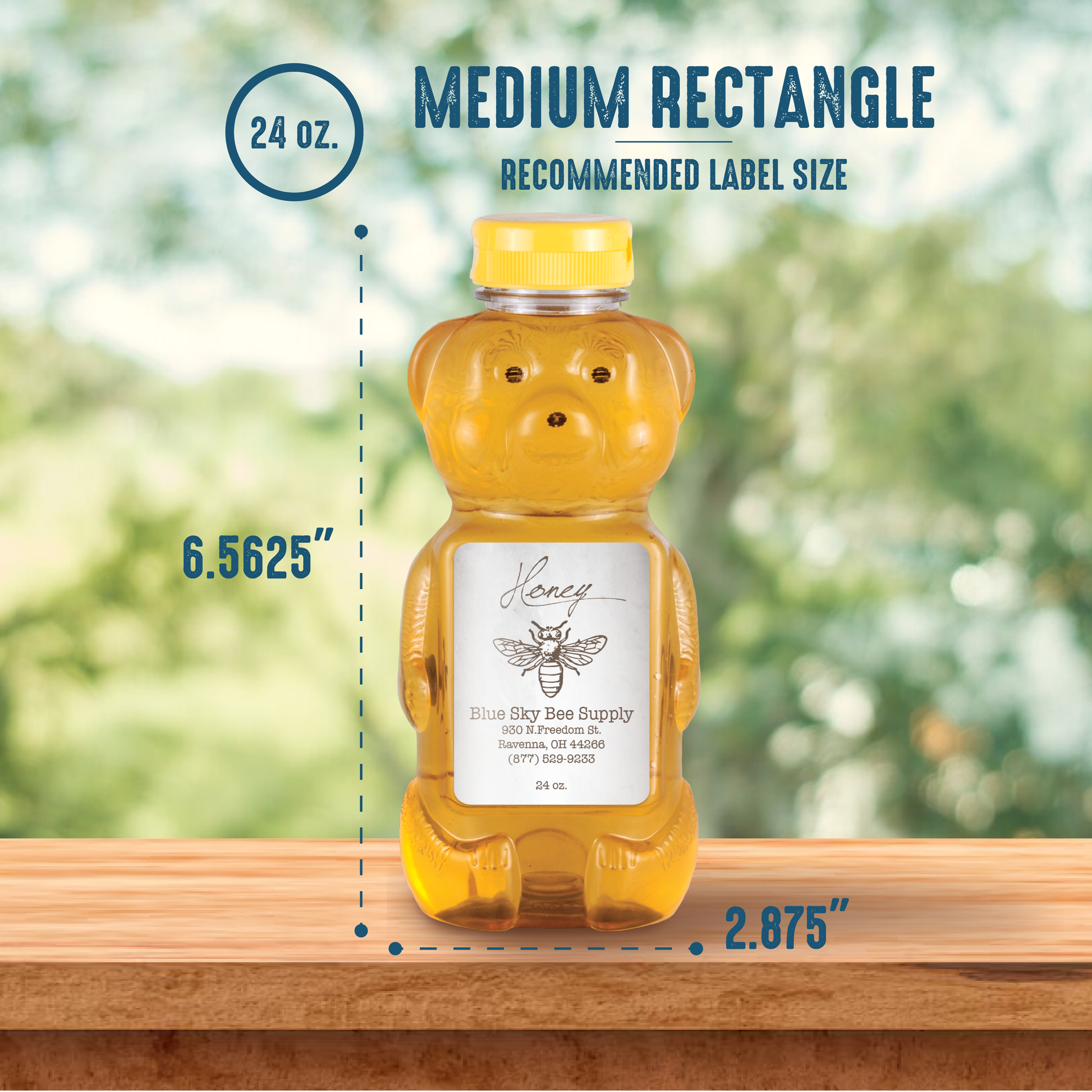 24 oz. wt. Plastic Panel Bear (case of 195/no caps) [PBR-24]
