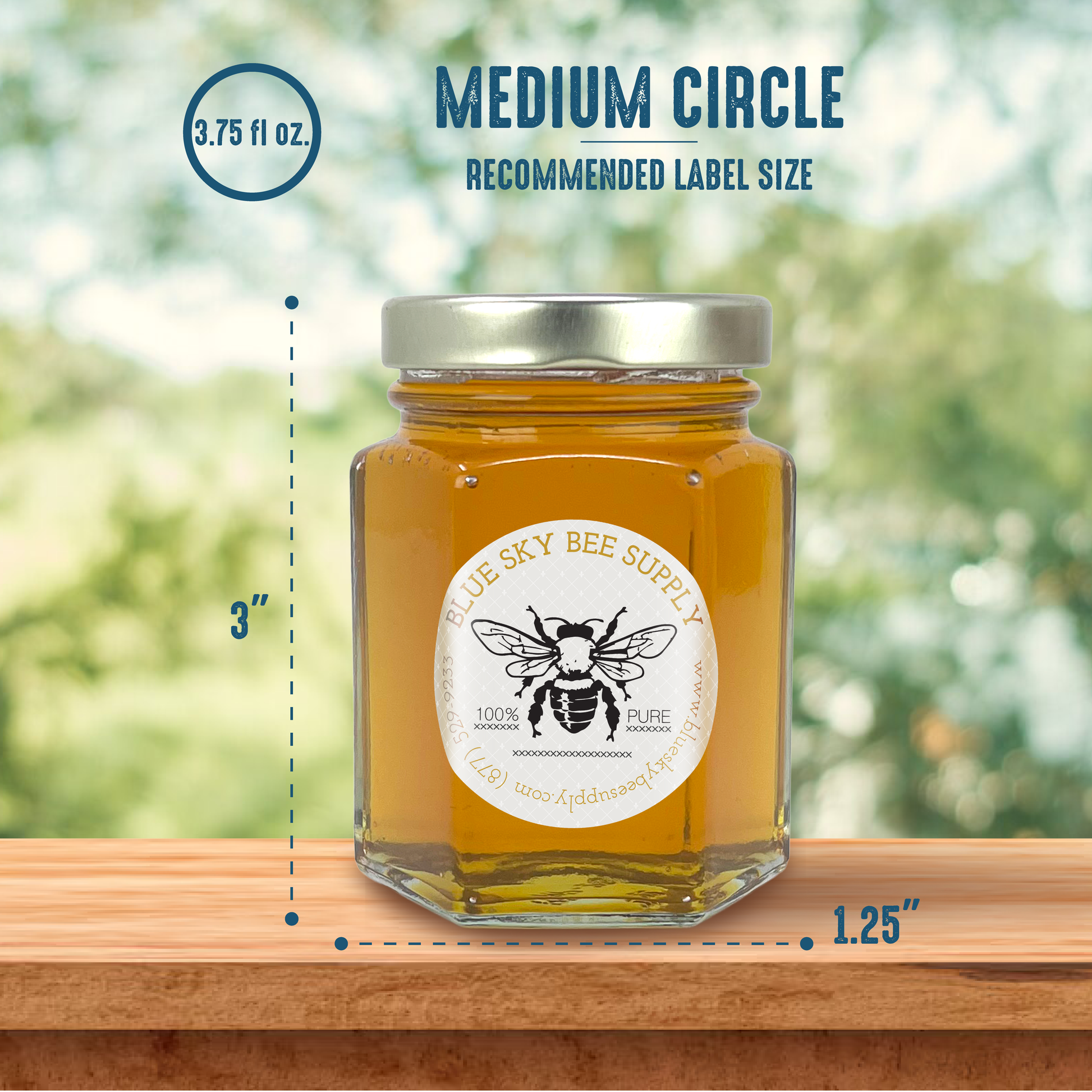 3.75 fluid oz. (110 ml) Glass Hex (12/case w/48mm LUG lids) [HEX04]