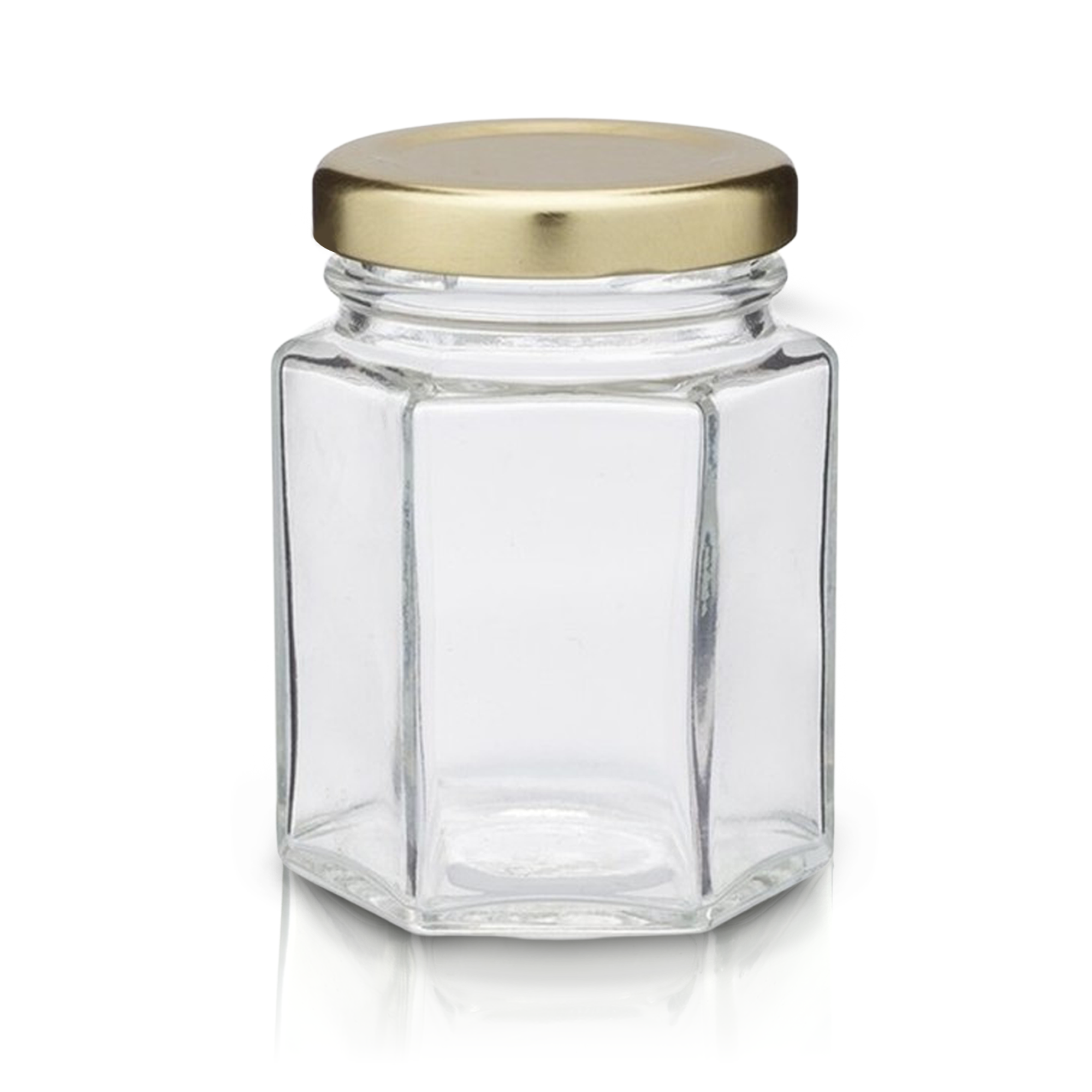 3.75 fluid oz. (110 ml) Glass Hex (12/case w/48mm LUG lids) [HEX04]