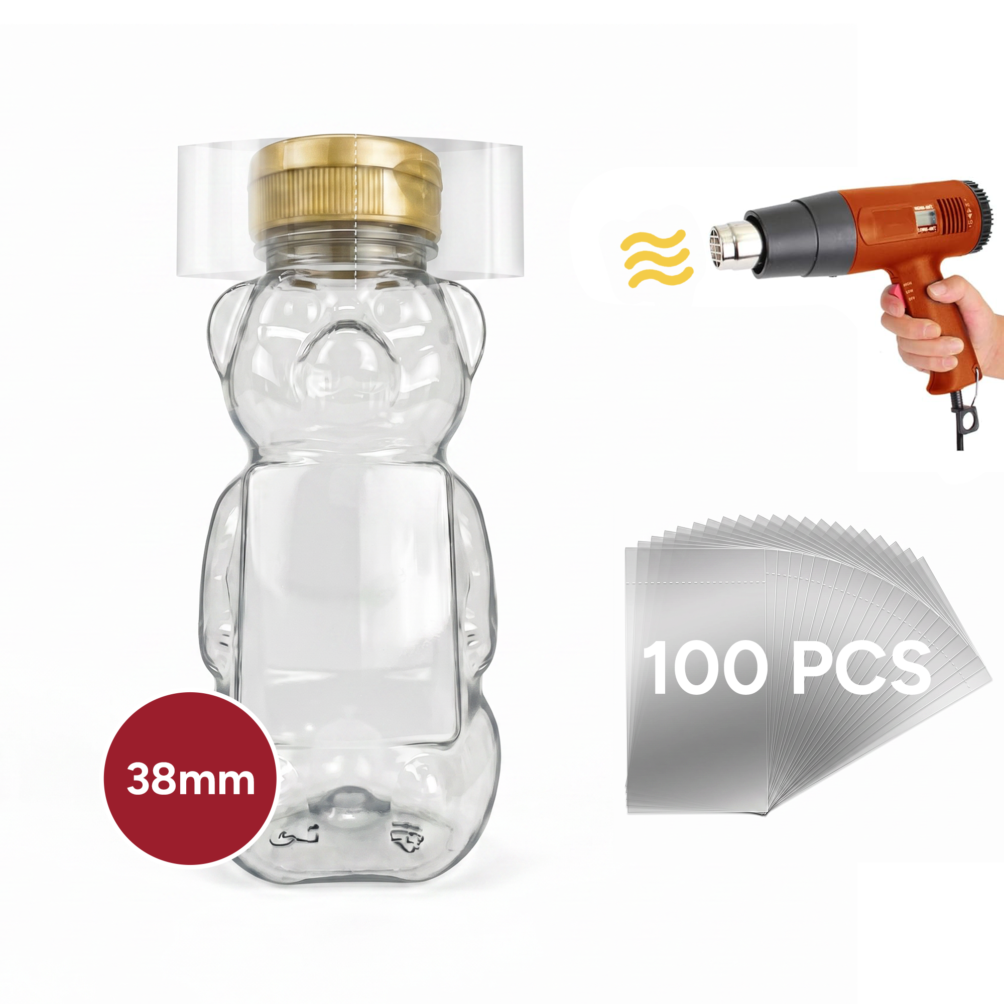 38MM Shrink Bands (clear) pack of 100 [SB-38]