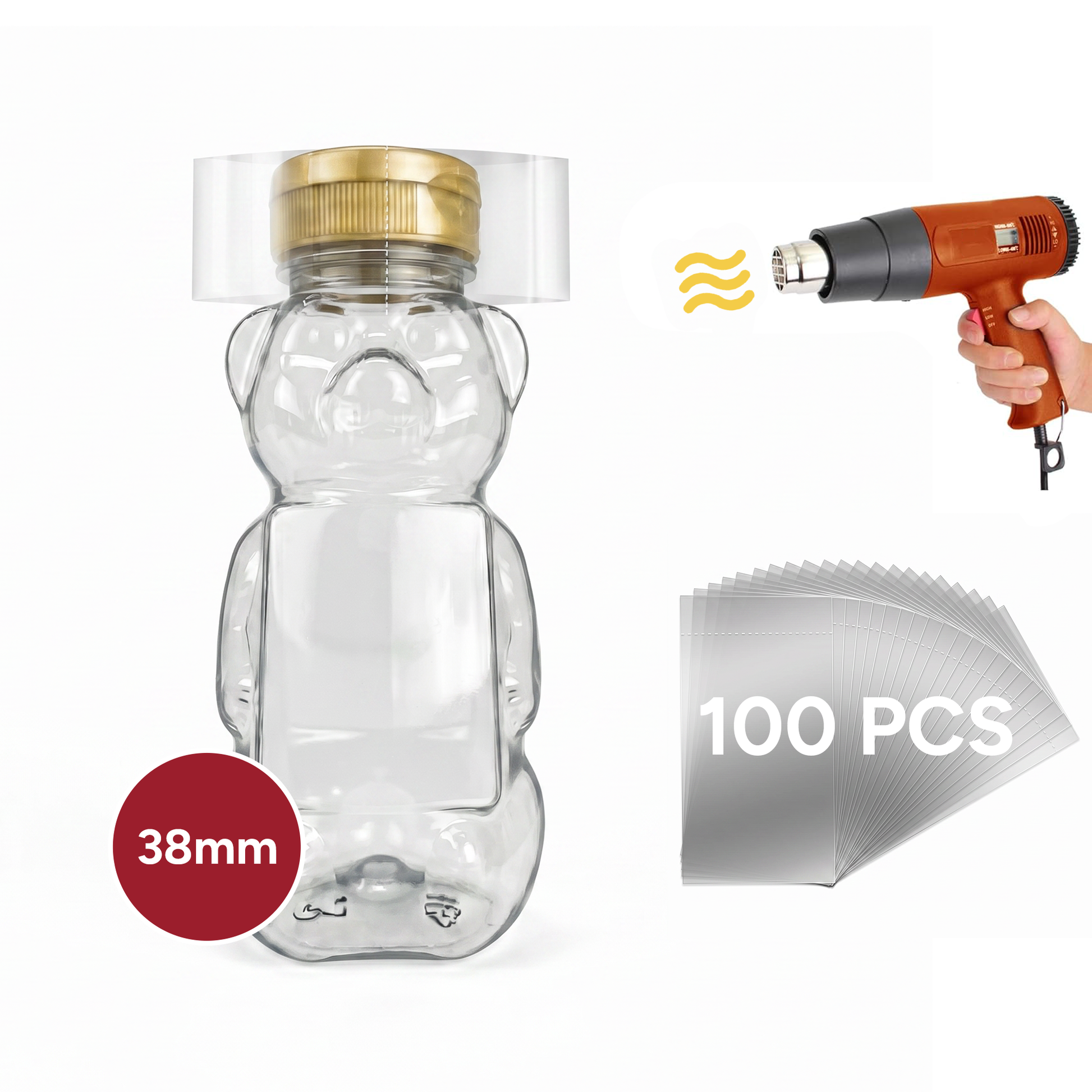 38MM Shrink Bands (clear) pack of 100 [SB-38]