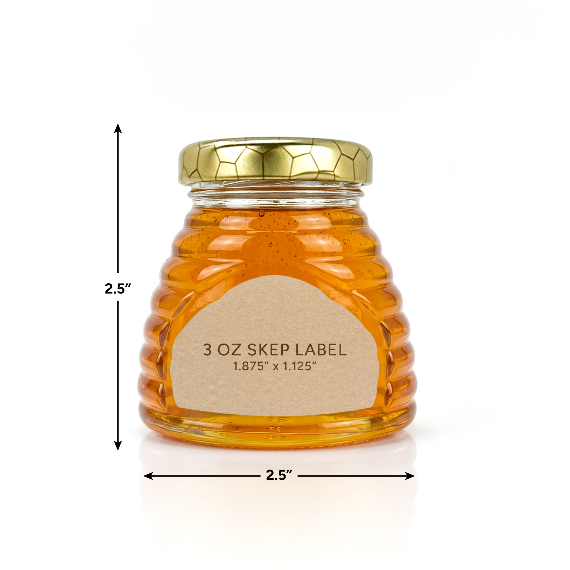 3 oz. wt. Glass Skep Jars (24 ct case w/43mmLUG Lids) [SK-2]