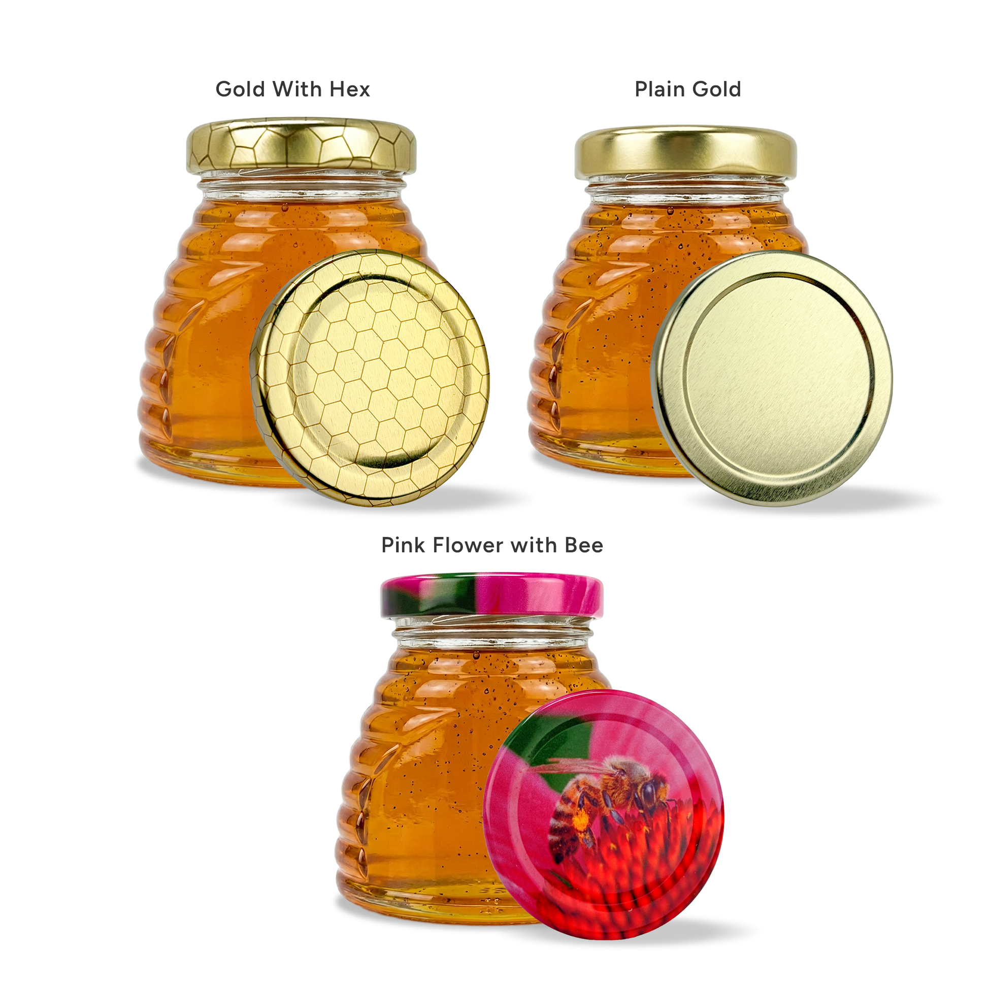 12 oz. wt. Glass Skep (hive) Jars (12 ct case w/58mmLUG Lids) [SK-8]
