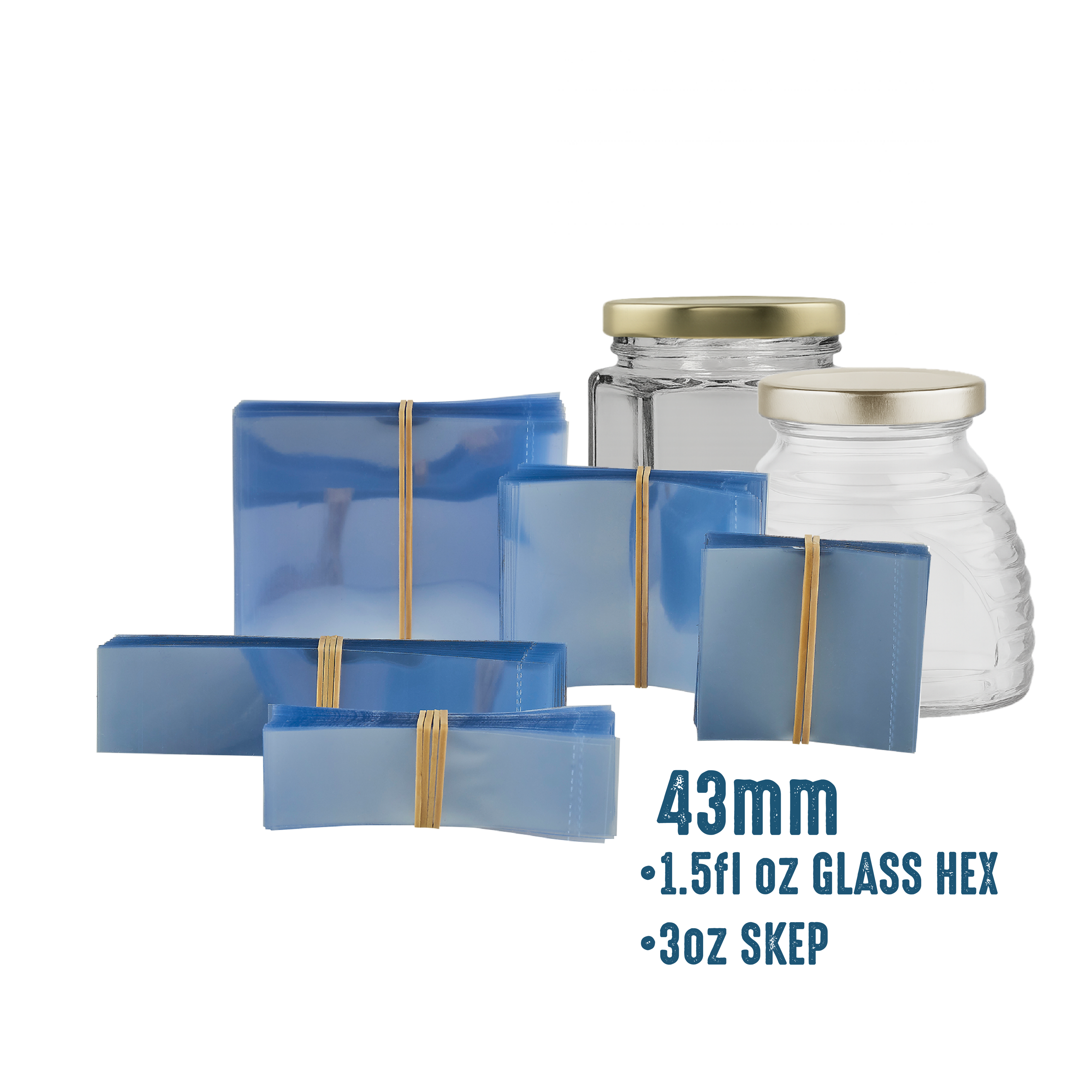 43mm Shrink Bands (clear) pack of 200
