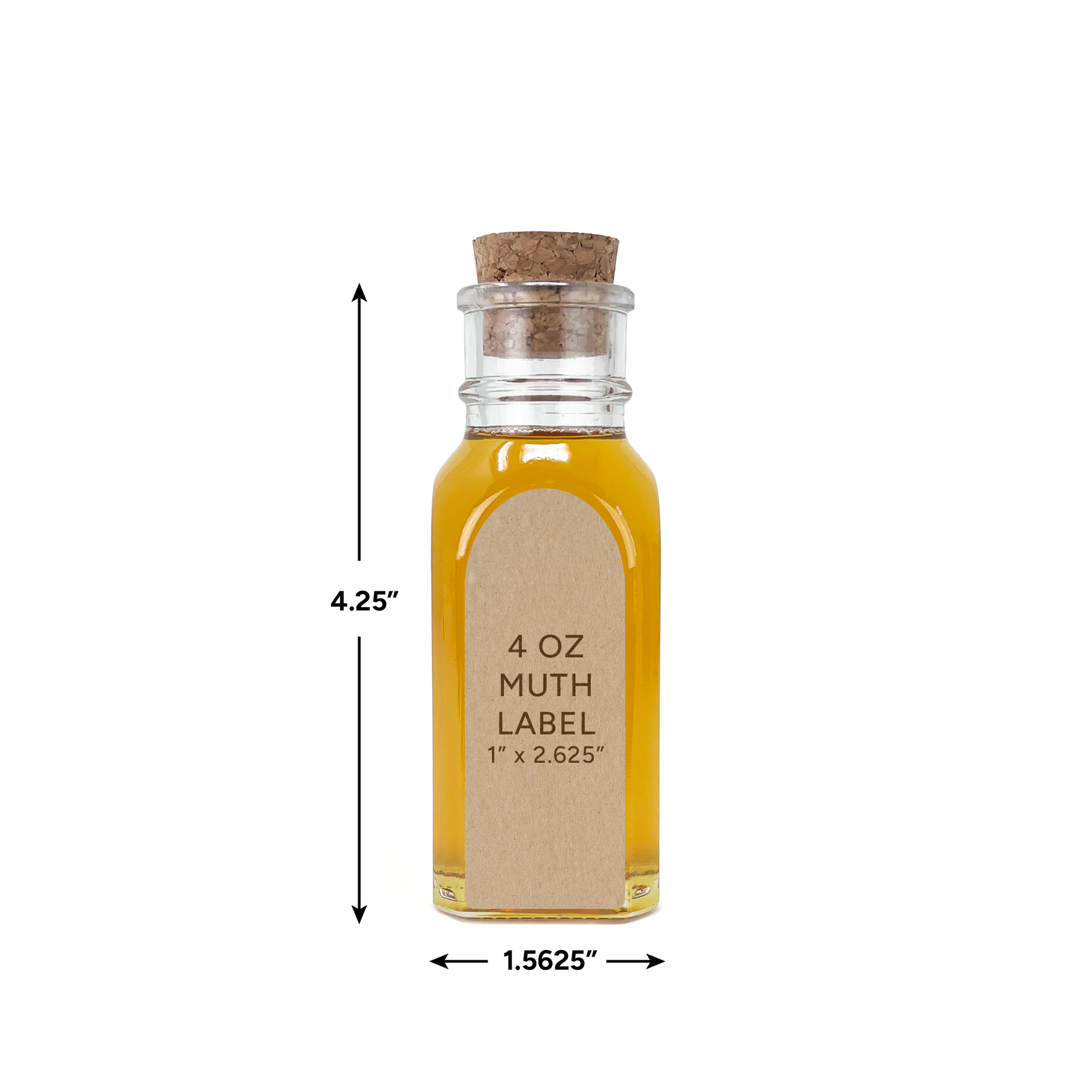 4 oz. wt. Muth Jars w/ corks (case of 36)
