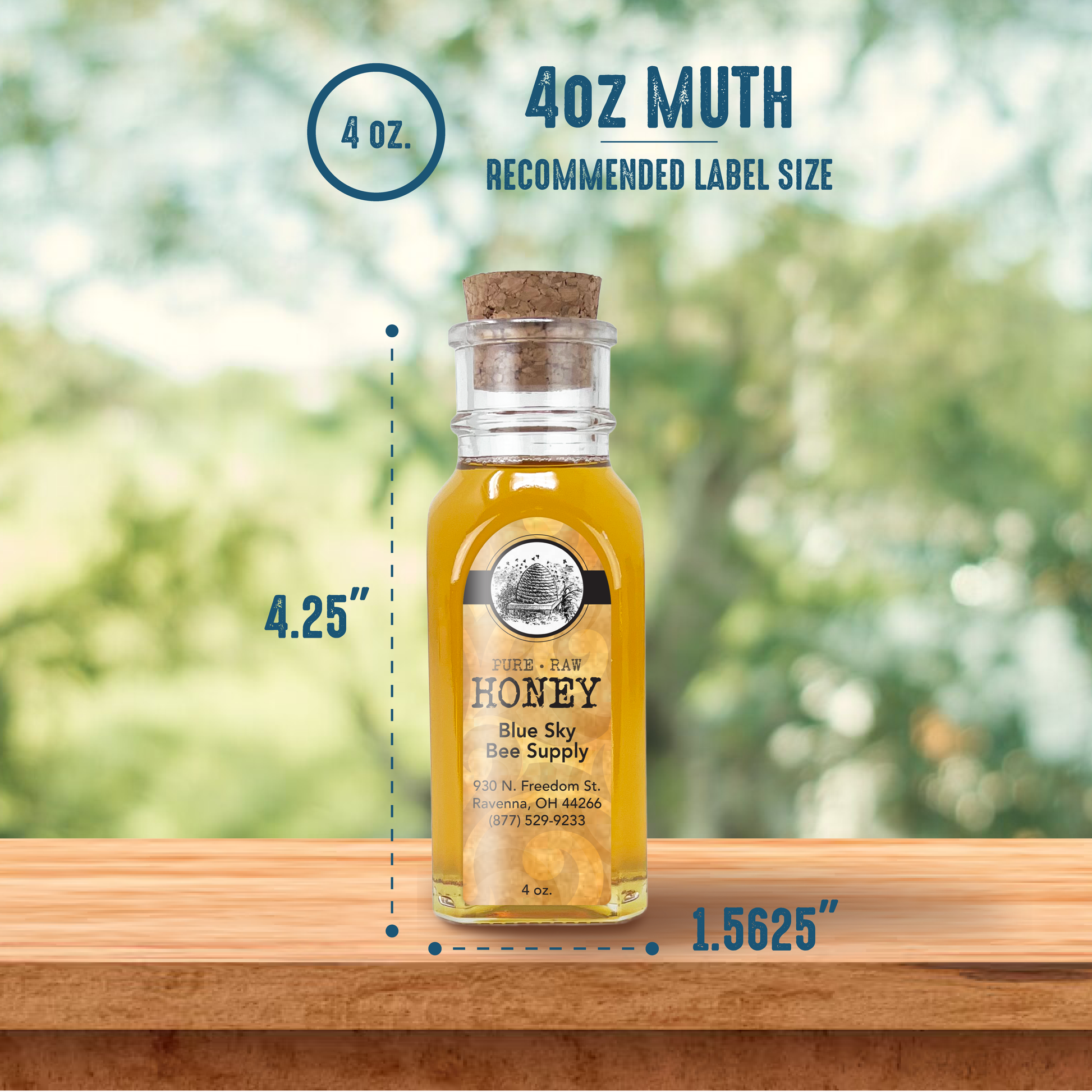 4 oz. wt. Muth Jars w/ corks (case of 36)