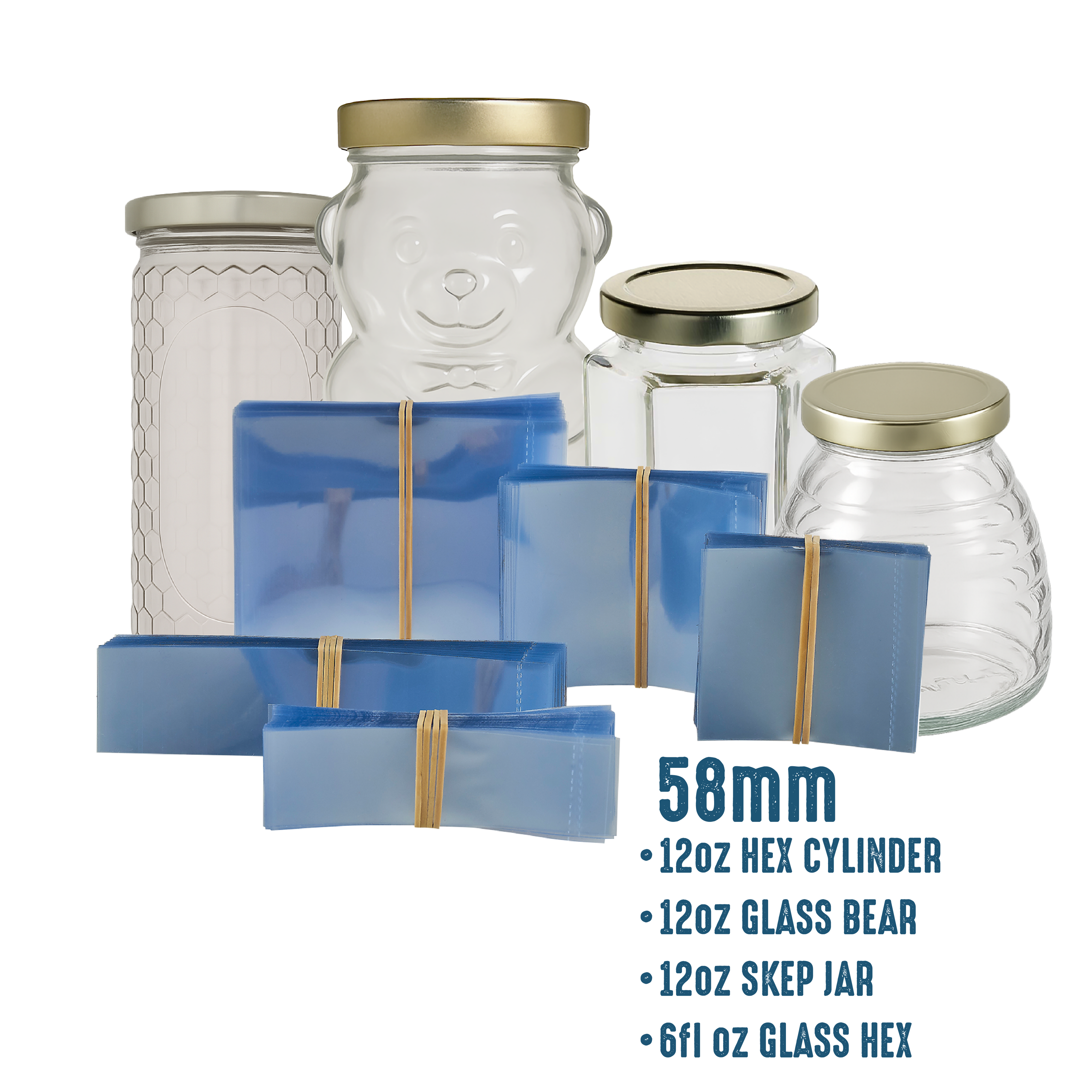 58mm Shrink Bands (clear) pack of 200 [SB-58]
