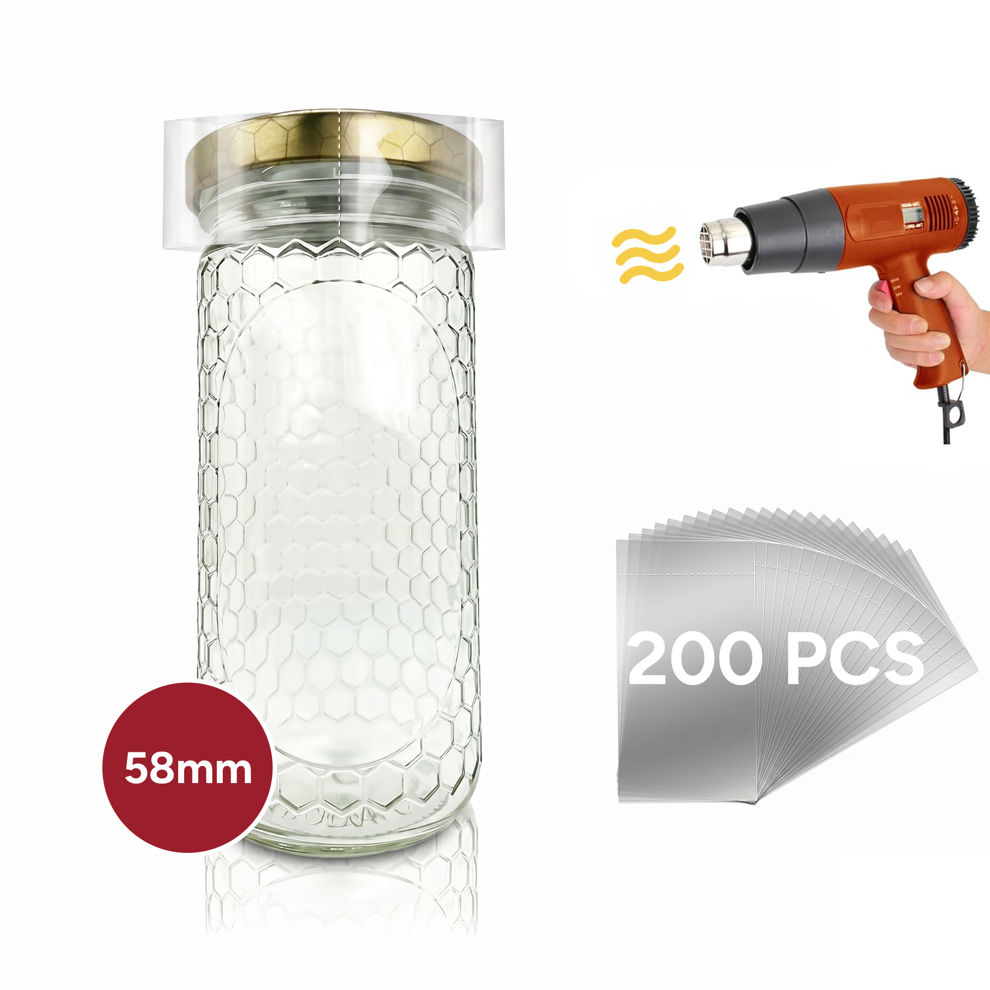 58mm Shrink Bands (clear) pack of 200 [SB-58]