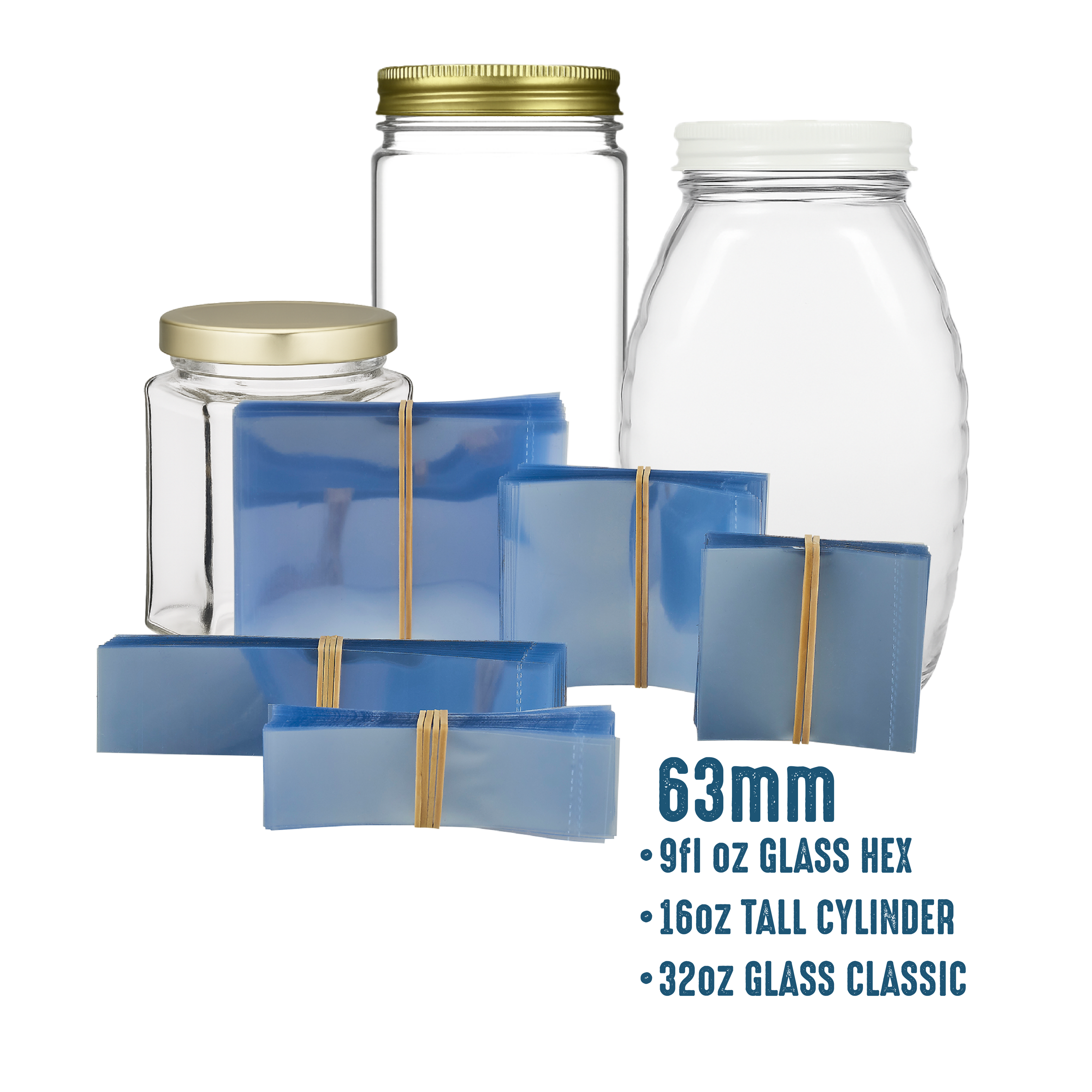 63mm Shrink Bands (clear) pack of 200 [A63M]