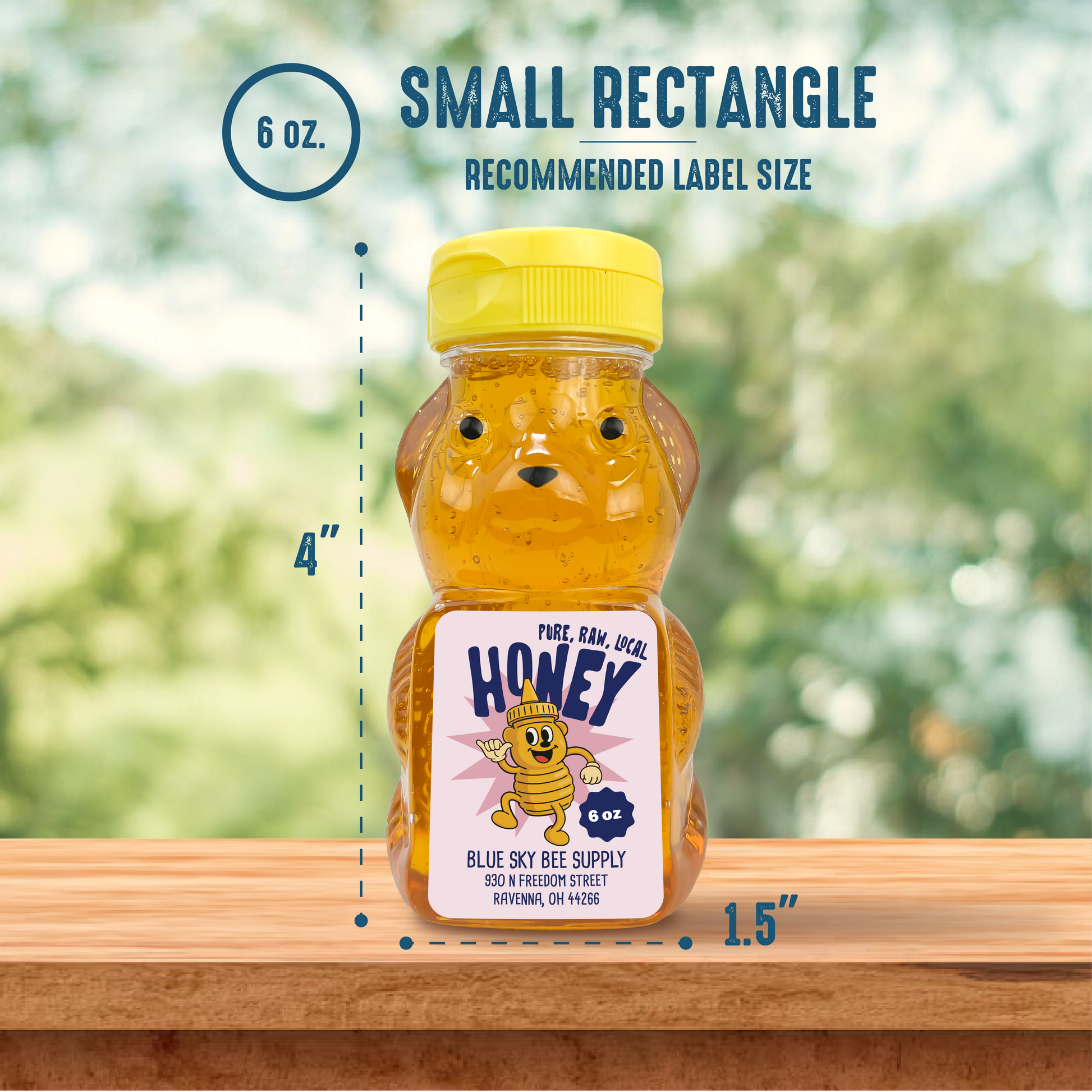 6 oz. wt. Plastic Panel Bear (case of 384/no caps) [PBR-6]