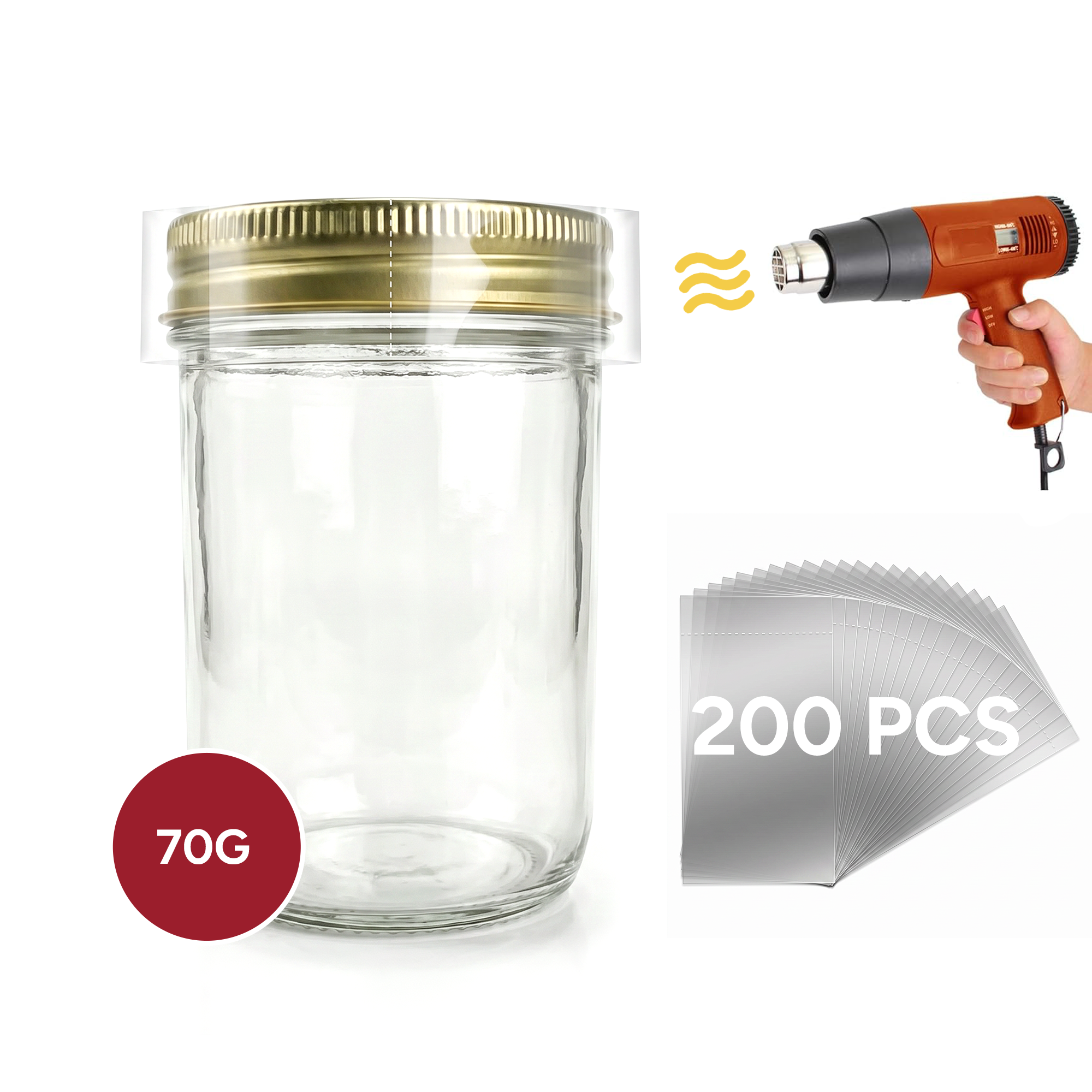 70G Shrink Bands (clear) pack of 200 [SB-70]