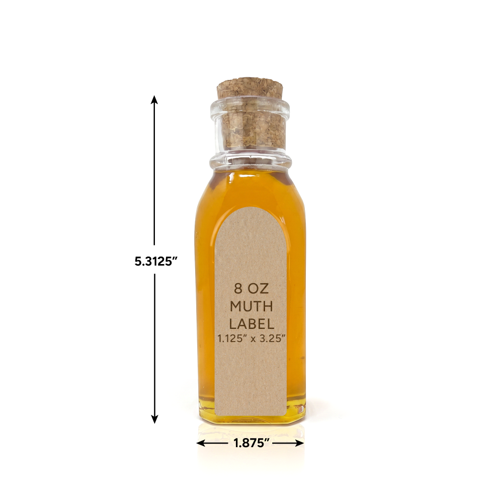 8 oz. wt. Muth Jars w/Corks (case of 12) [MUTH-8]