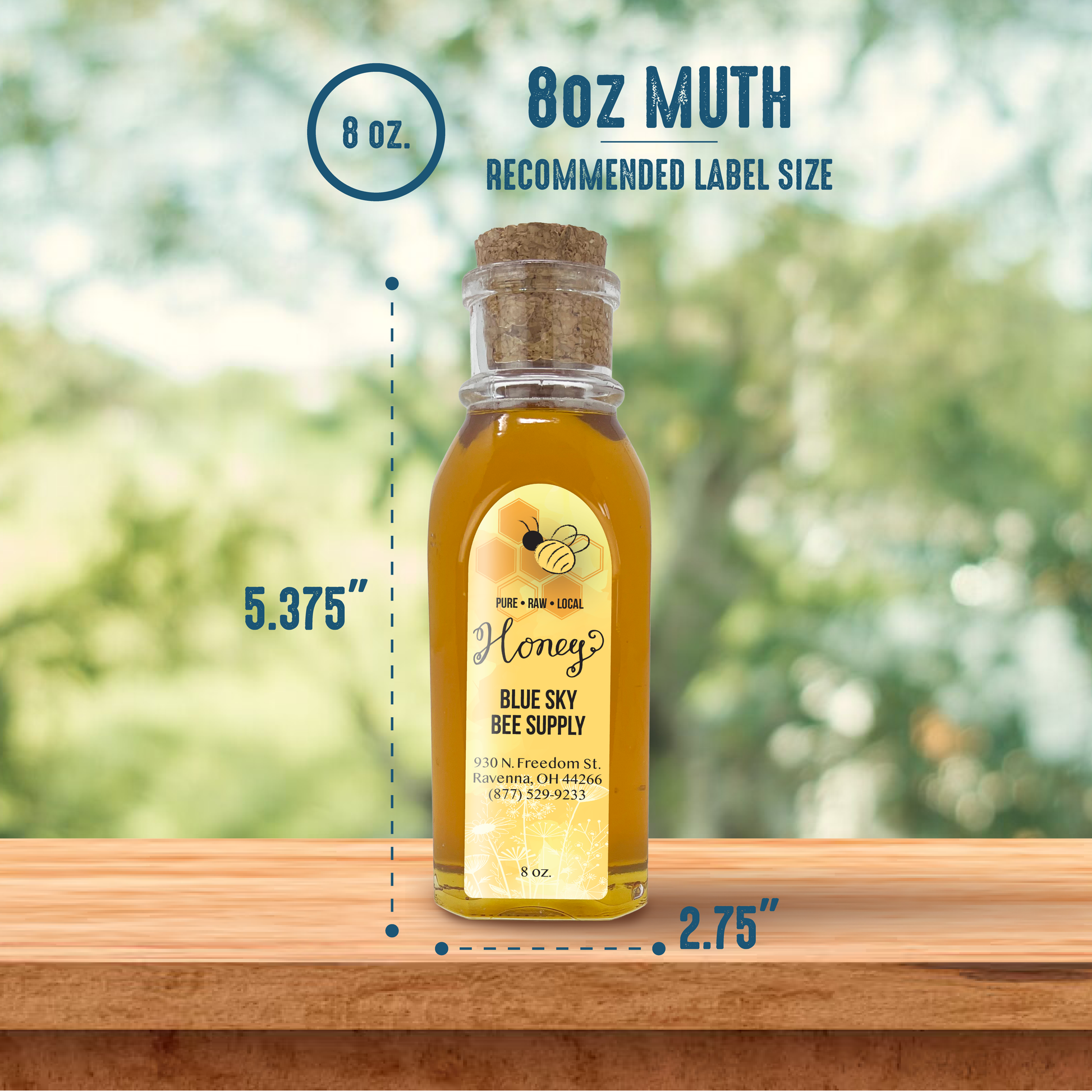 8 oz. wt. Muth Jars w/Corks (case of 12) [MUTH-8]