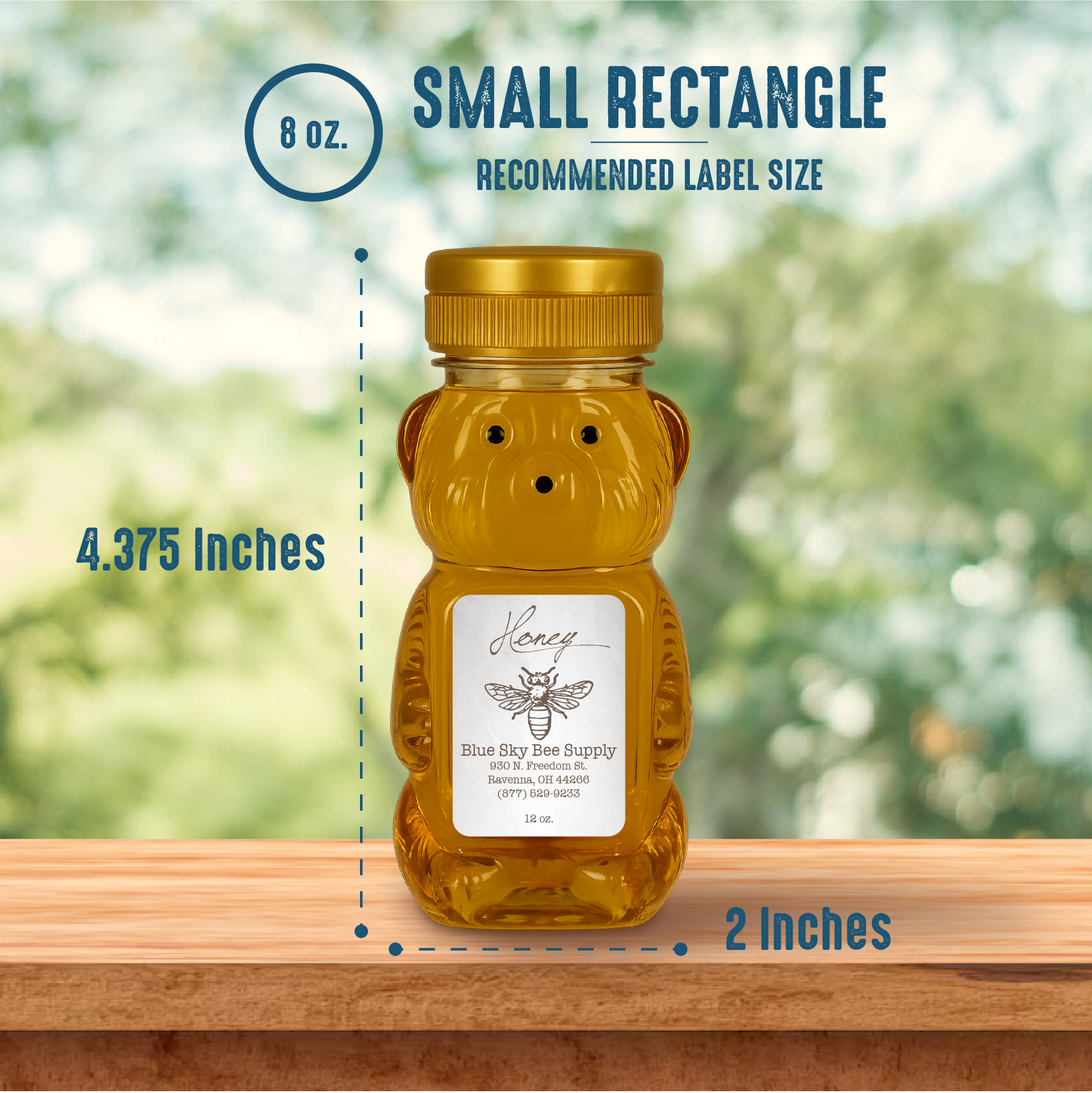 8 oz. wt. Plastic Panel Bears (case of 525/no caps) [PBR-8]