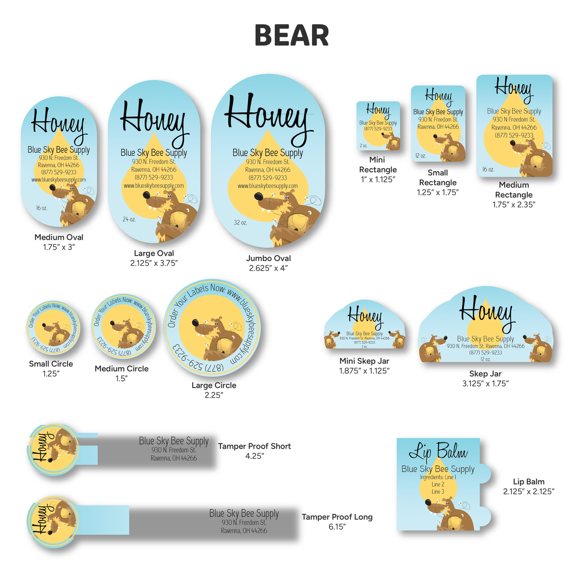 Bear - Customizable Label Design