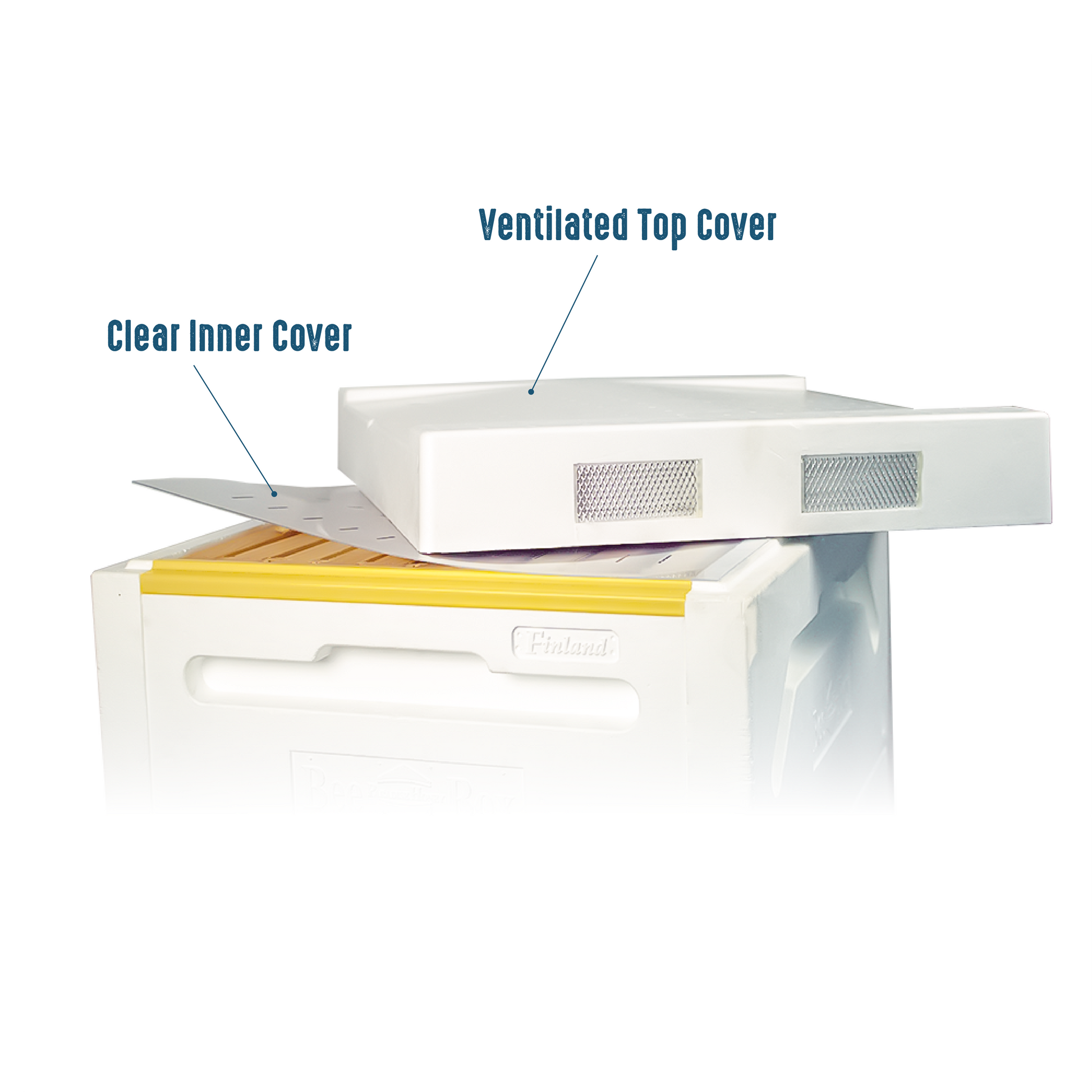 10 Frame Polystyrene VENTILATED Top Cover (includes Mylar Inner Cover) [10PVT]