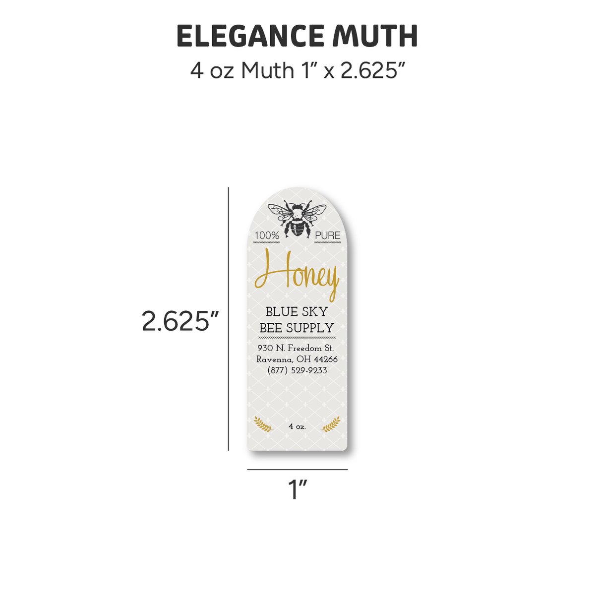Elegance - Customizable Muth Jar Labels