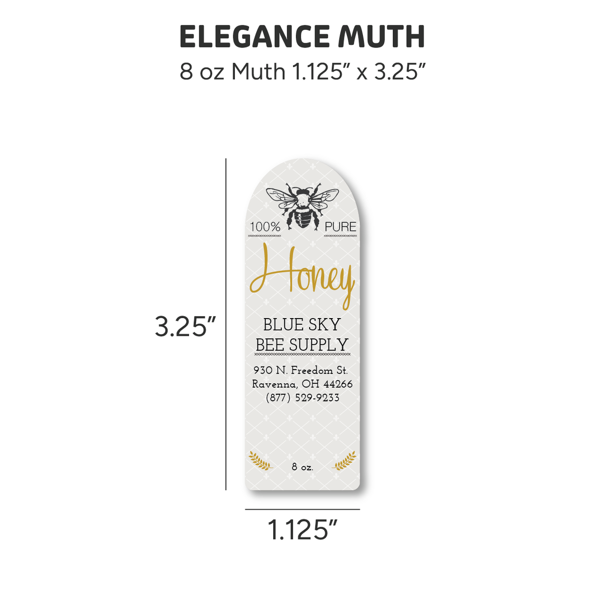 Elegance - Customizable Muth Jar Labels