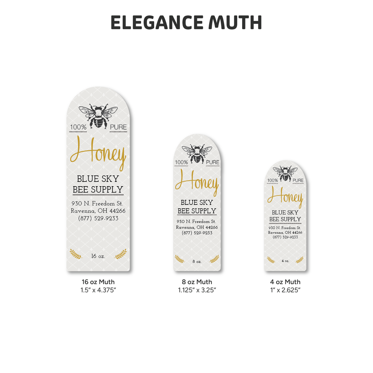 Elegance - Customizable Muth Jar Labels