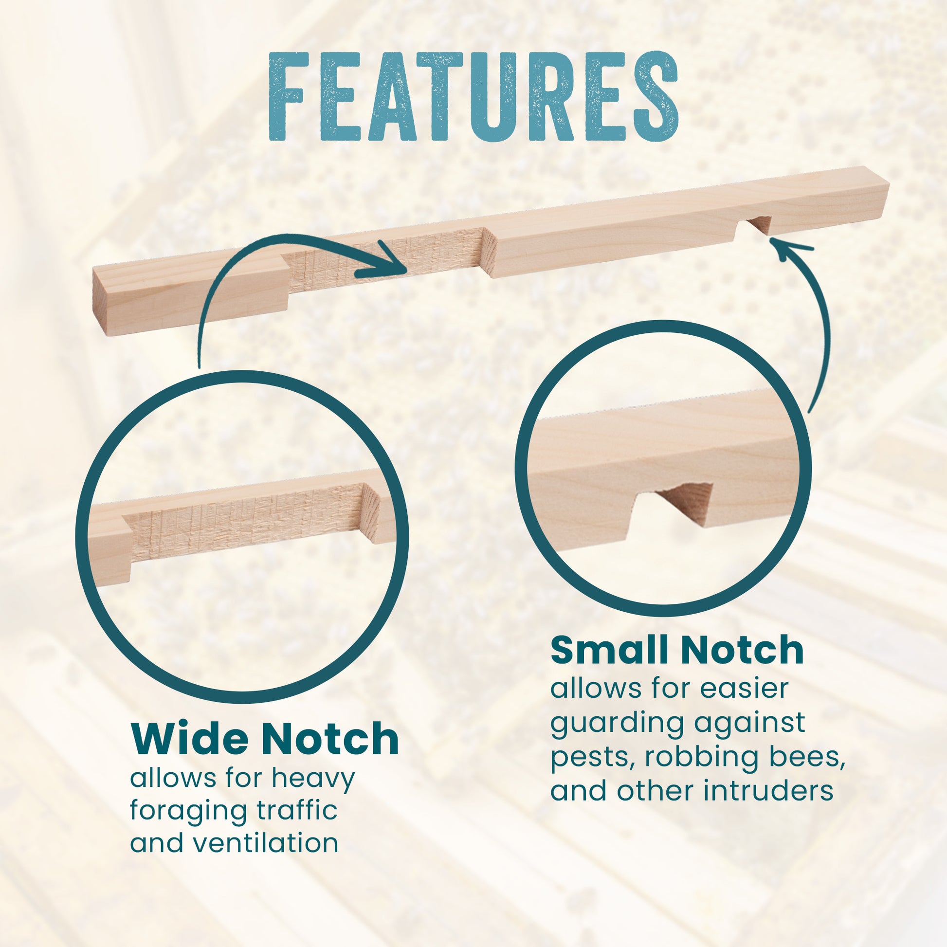 WOOD Entrance Reducer for 10 Frame [ER-10]