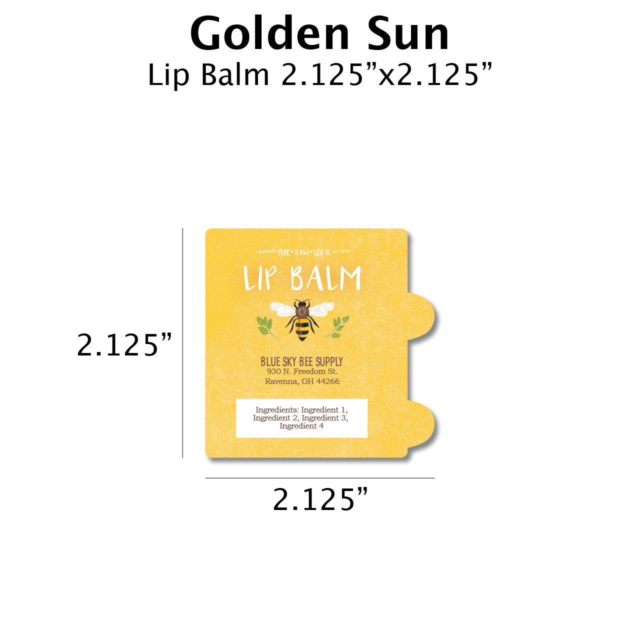 Golden Sun - Customizable Label Design