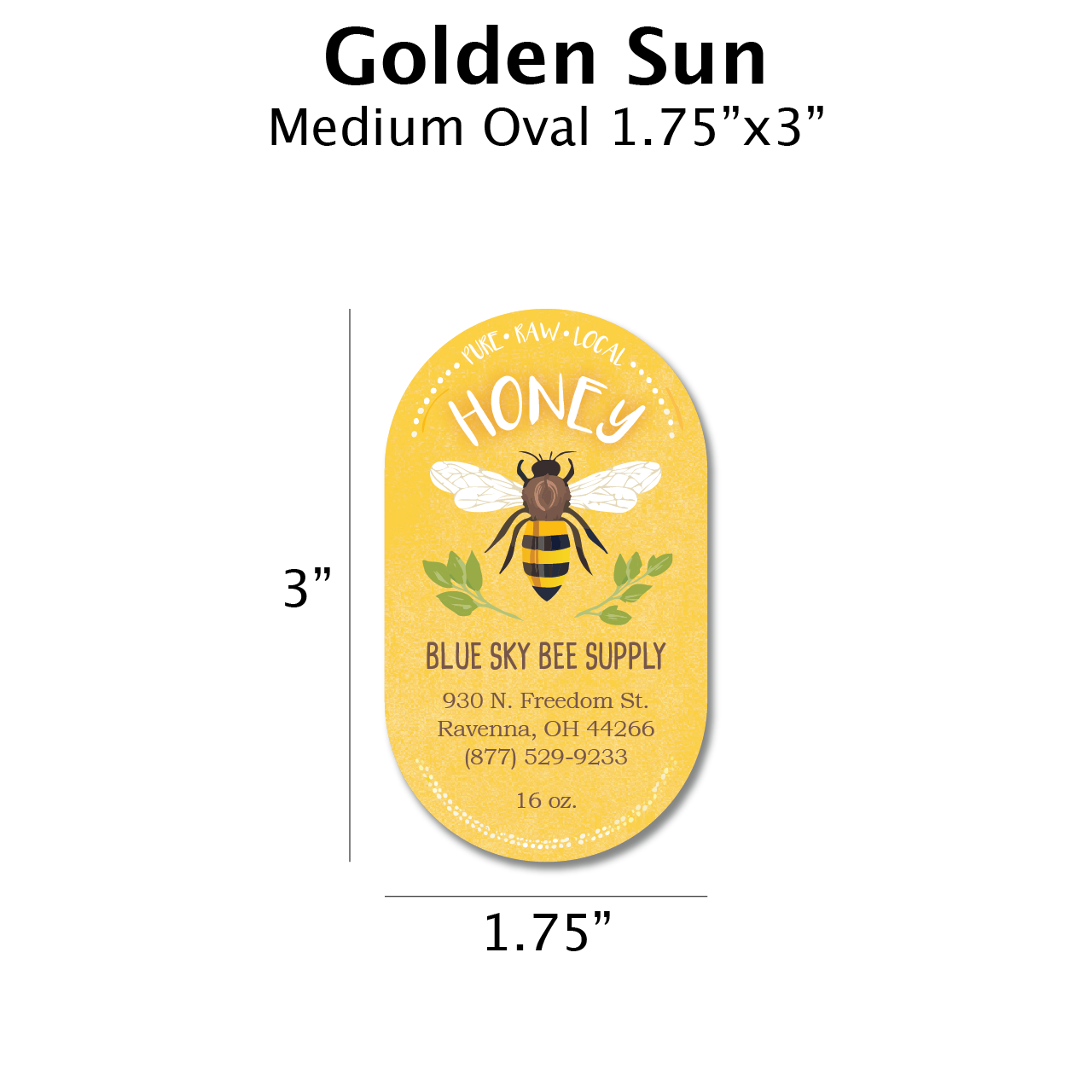 Golden Sun - Customizable Label Design