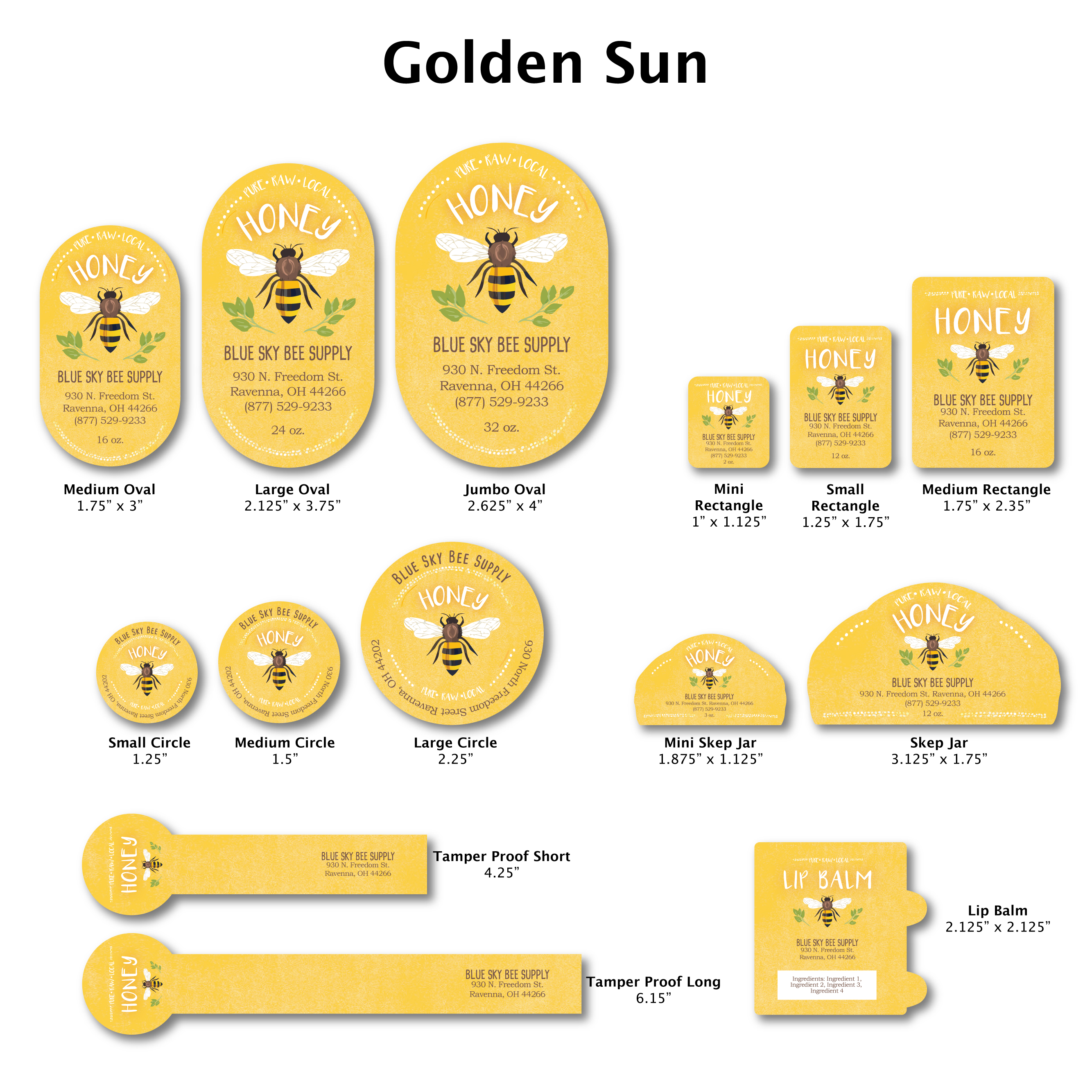Golden Sun - Customizable Label Design