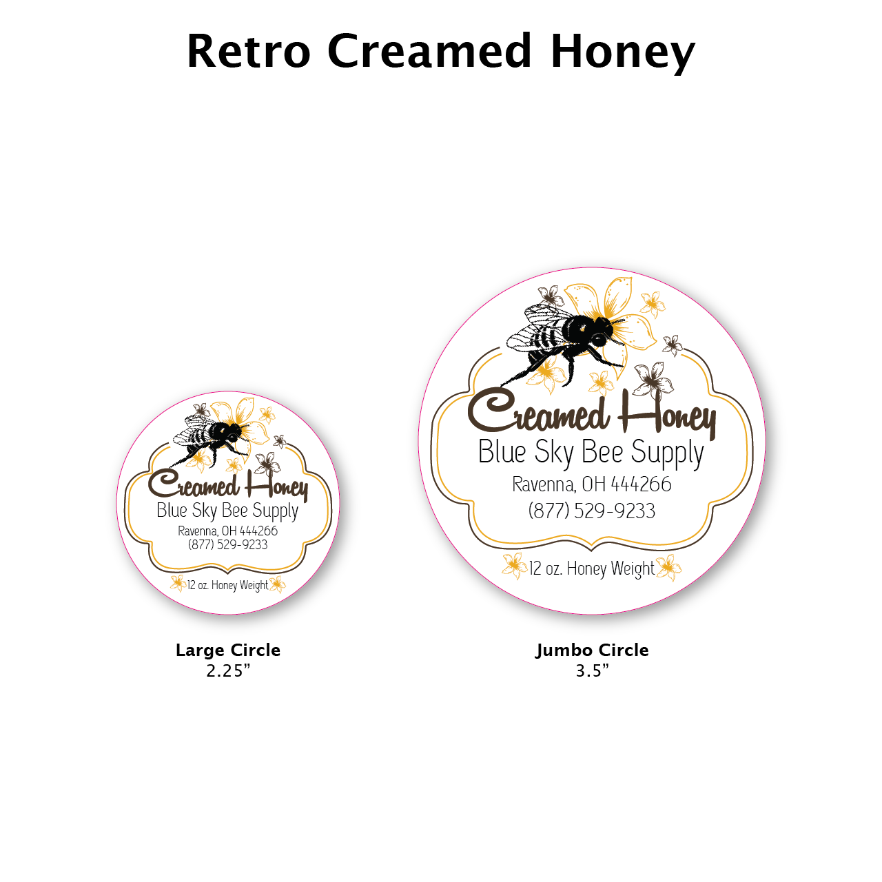 Creamed Honey Labels Blue Sky Bee Supply