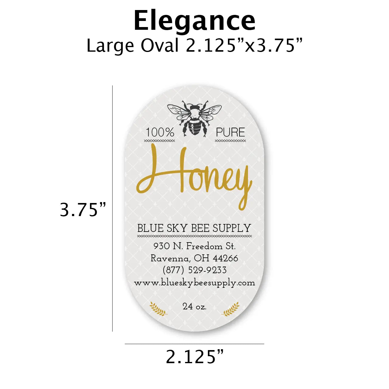 Elegance - Customizable Label Design Blue Sky Bee Supply