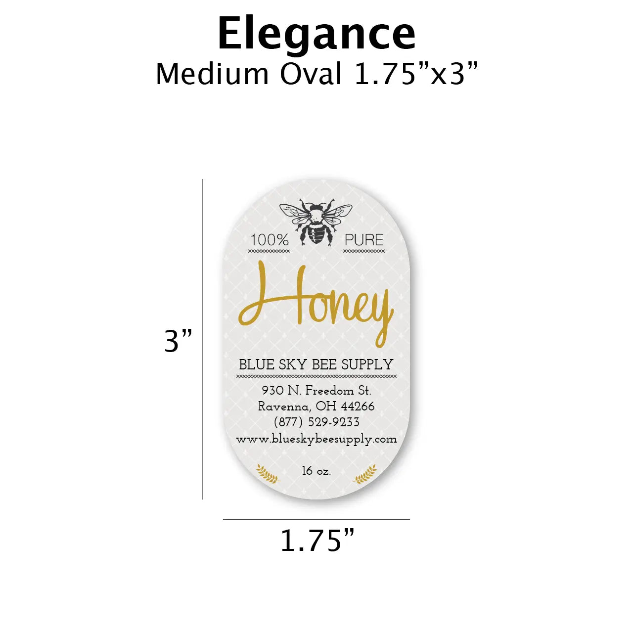 Elegance - Customizable Label Design Blue Sky Bee Supply