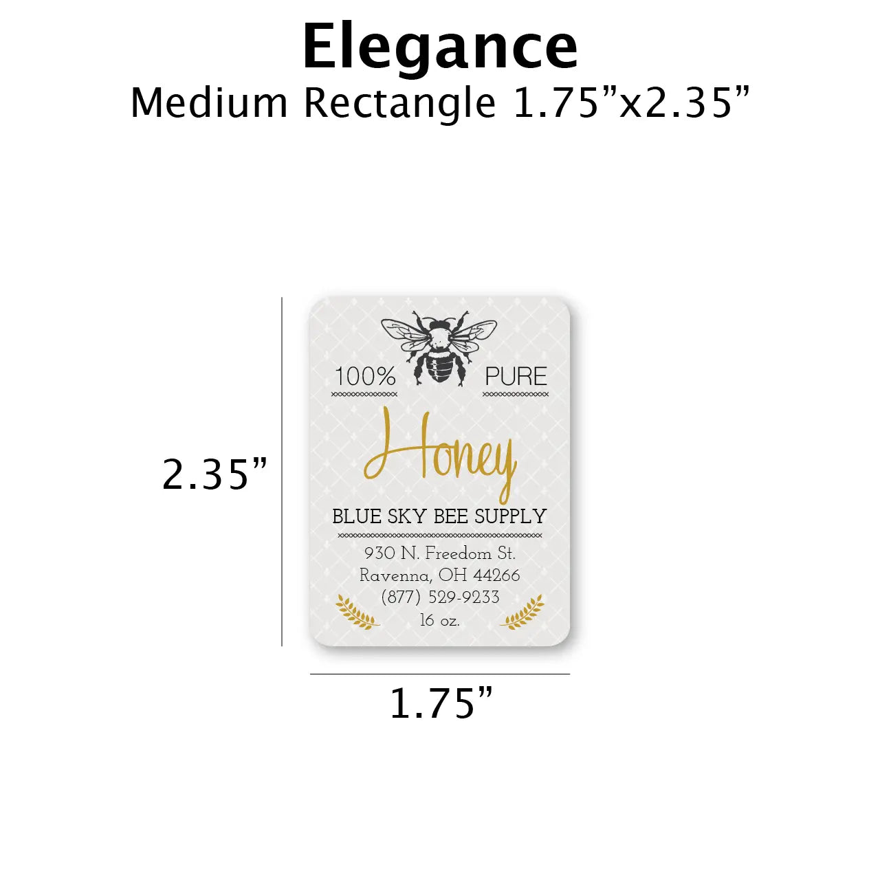Elegance - Customizable Label Design Blue Sky Bee Supply