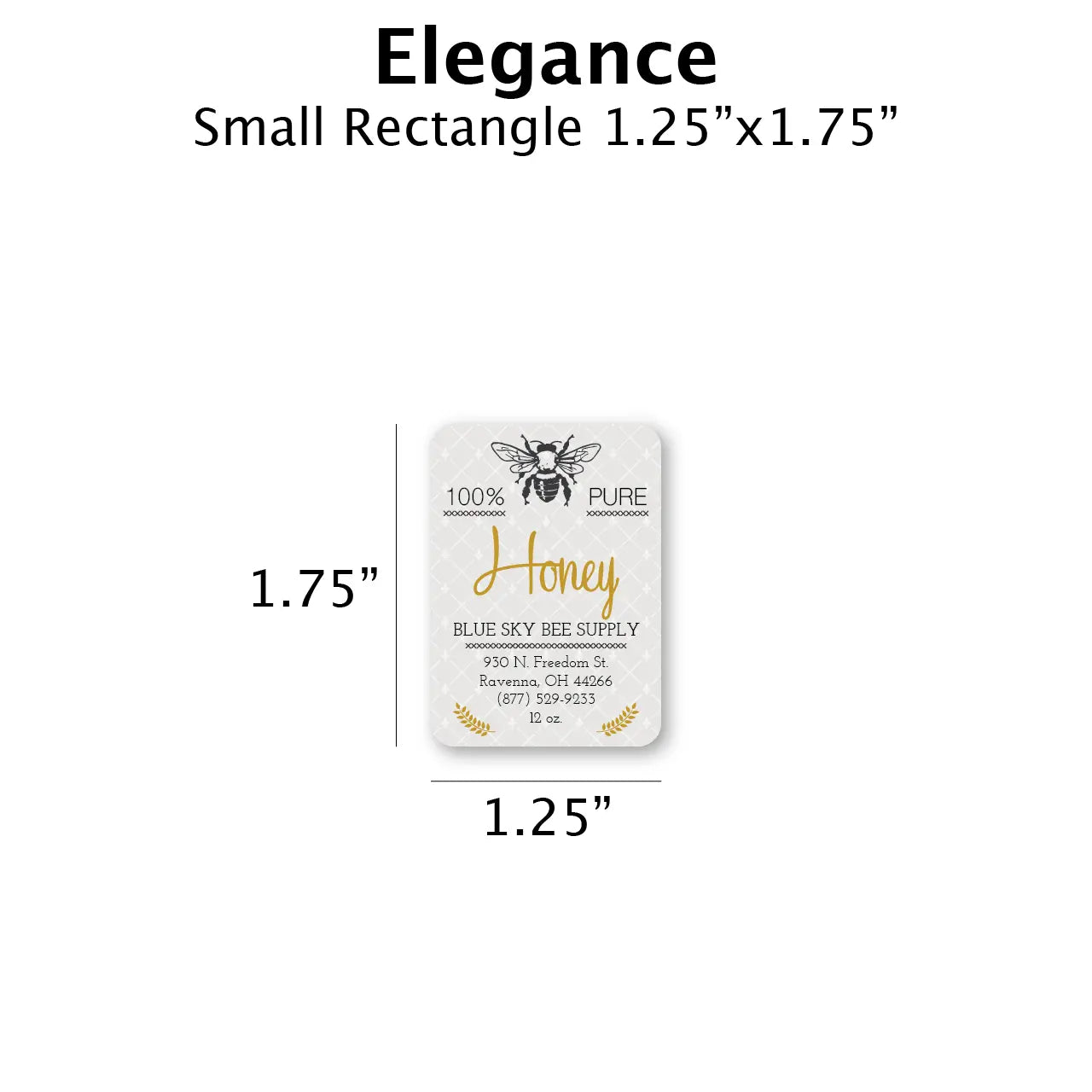 Elegance - Customizable Label Design Blue Sky Bee Supply