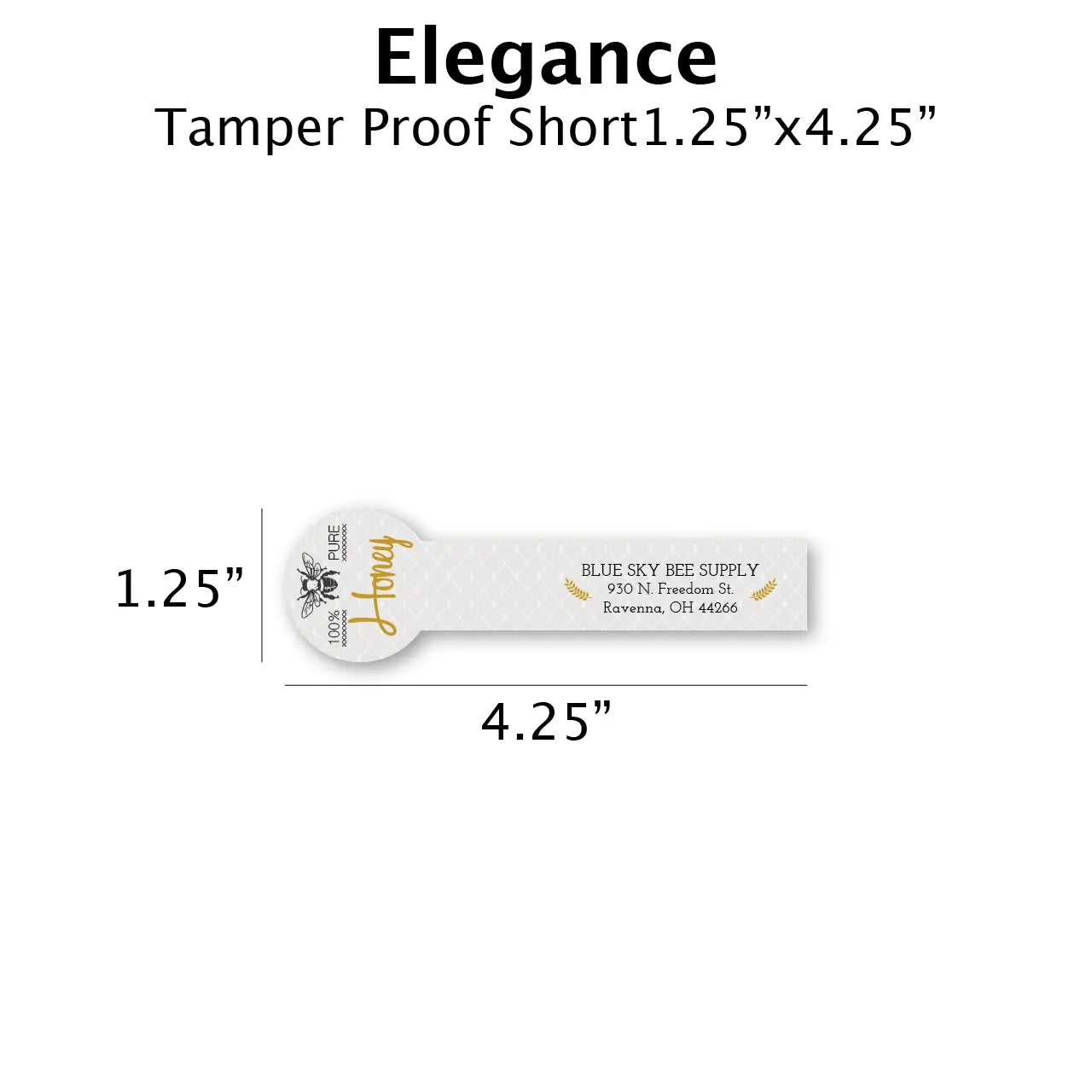 Elegance - Customizable Label Design Blue Sky Bee Supply