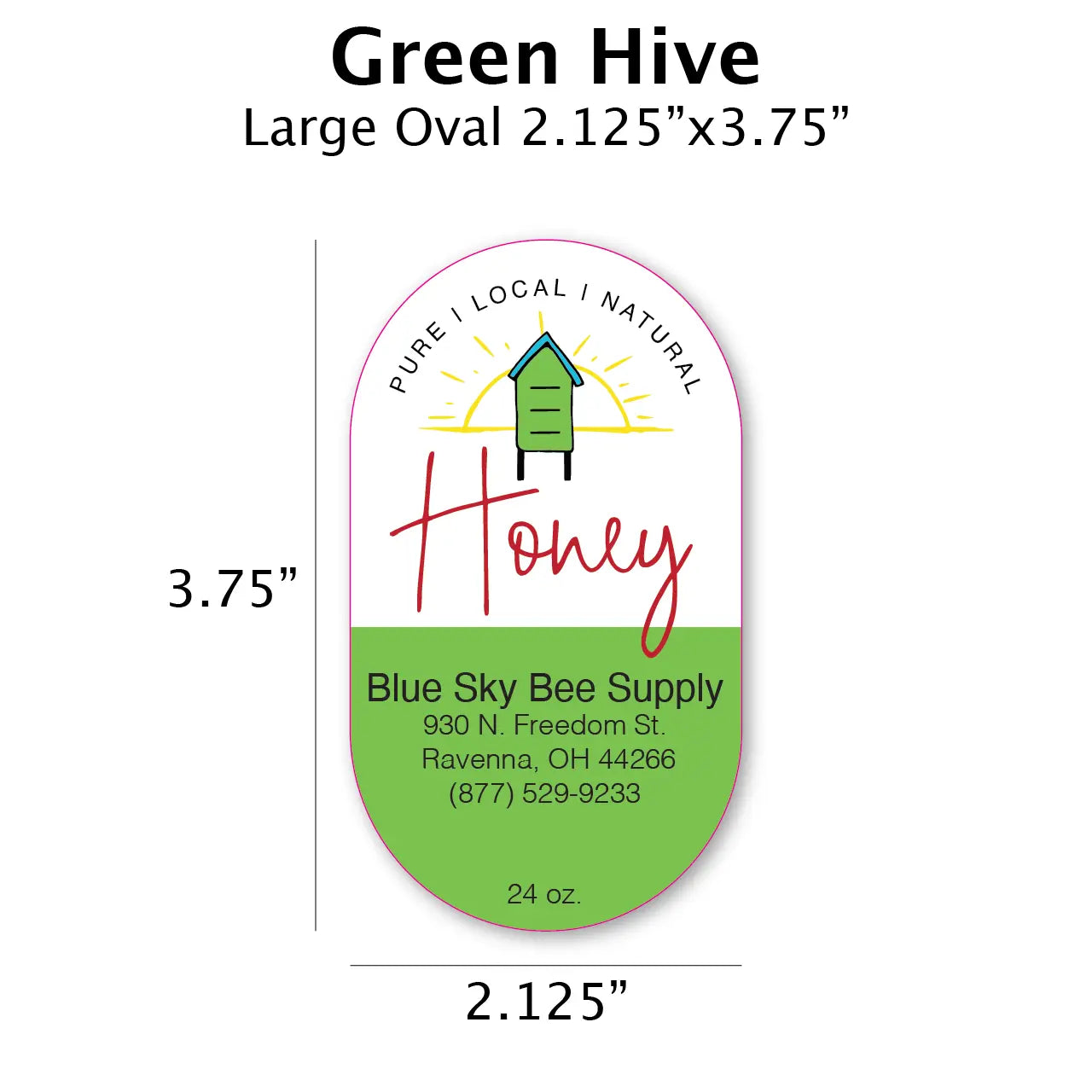 Green Hive - Customizable Label Design Blue Sky Bee Supply