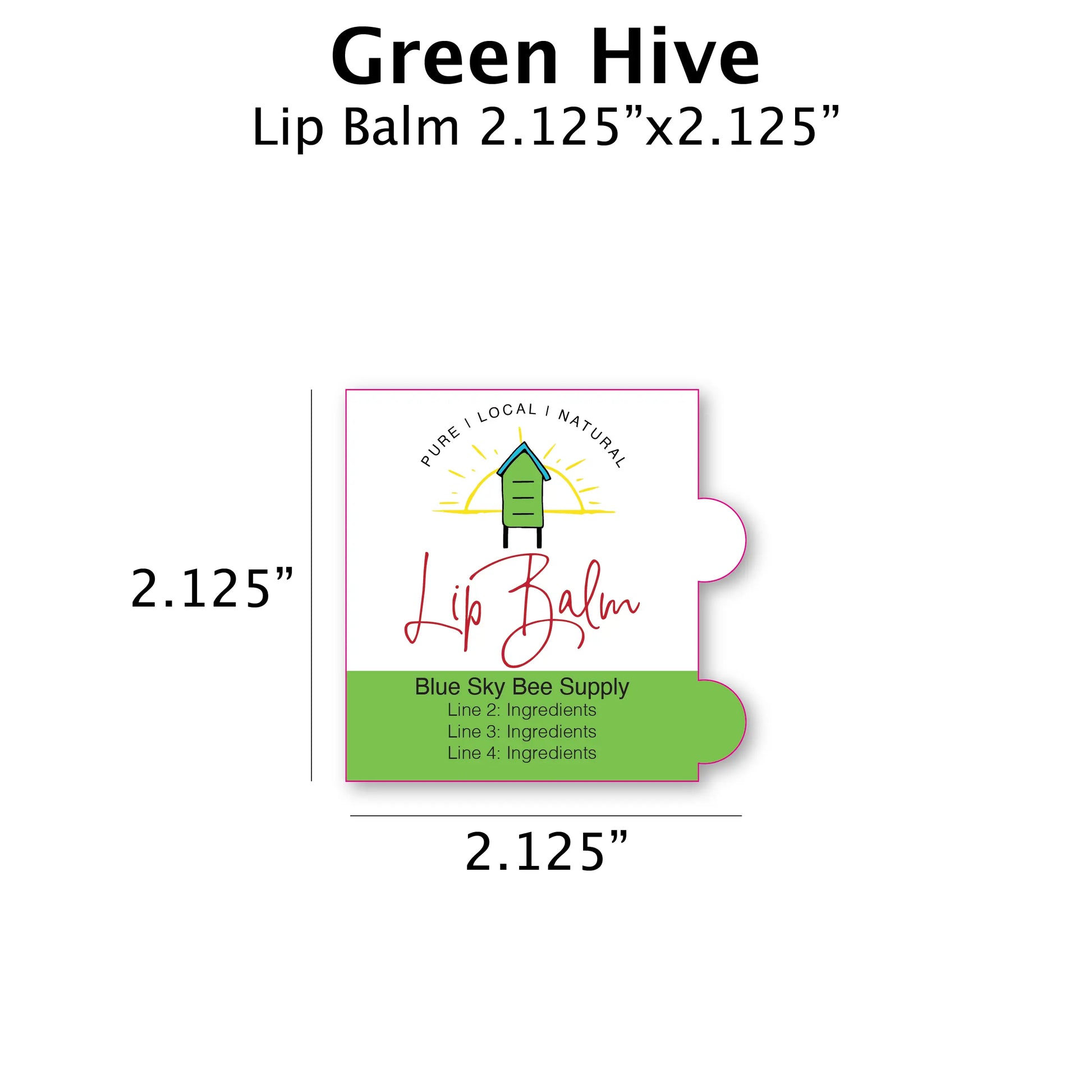 Green Hive - Customizable Label Design Blue Sky Bee Supply